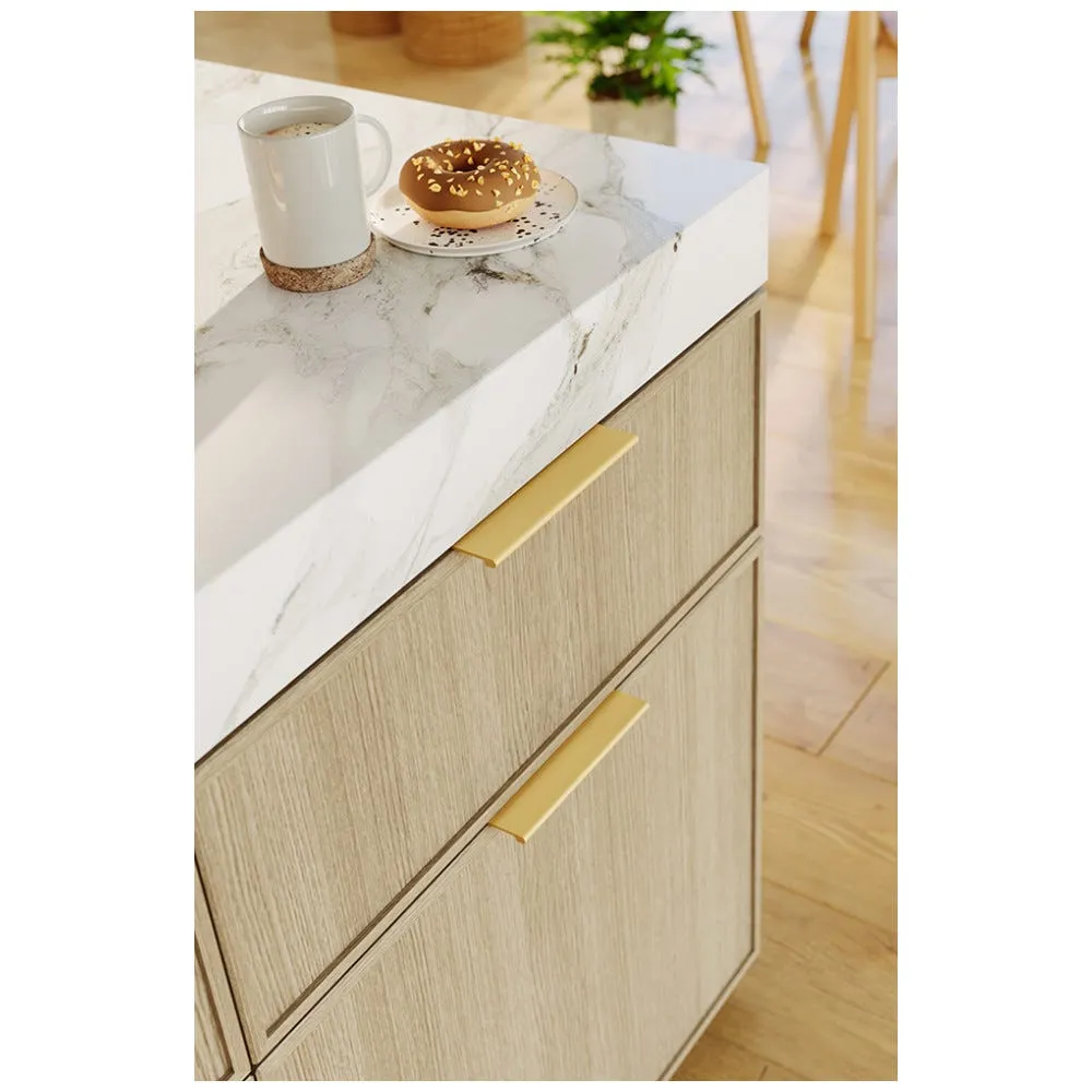 1-1/4" Overall Length Aluminum Brushed Gold Edgefield Cabinet Tab Pull #A500-125ABG