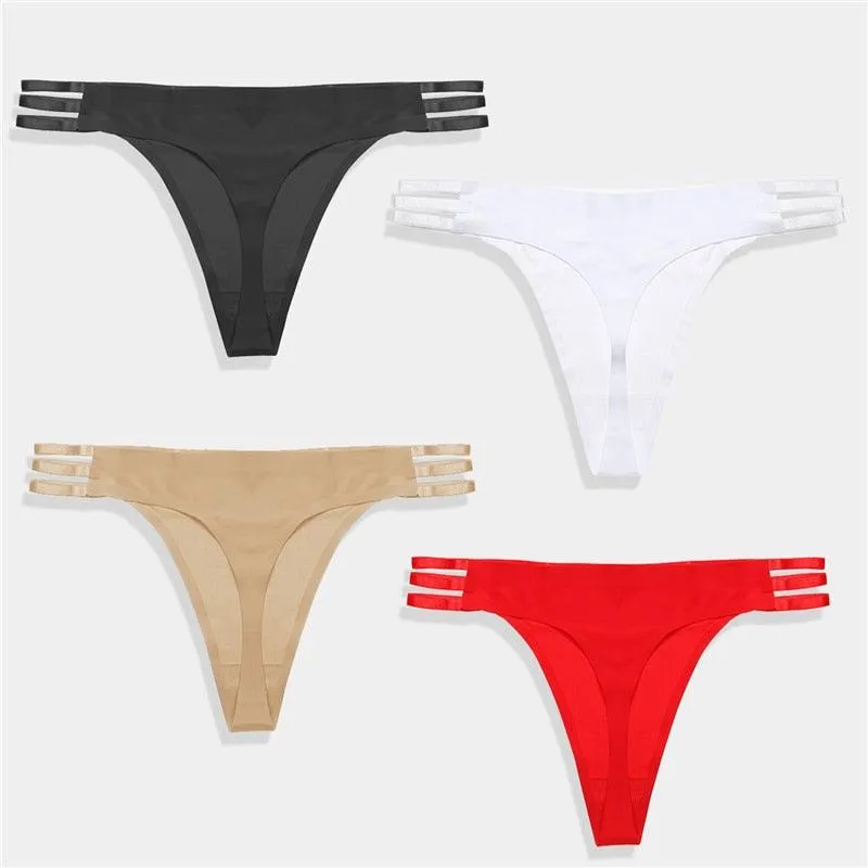 1Pc Seamless Thong G-String Underwear T-back Underpants Ladies Thongs Girls Soft Intimate Panties