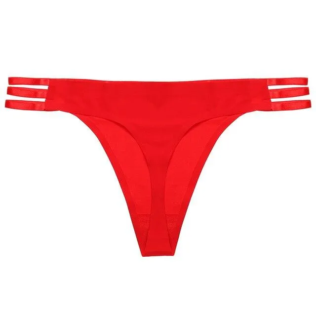 1Pc Seamless Thong G-String Underwear T-back Underpants Ladies Thongs Girls Soft Intimate Panties