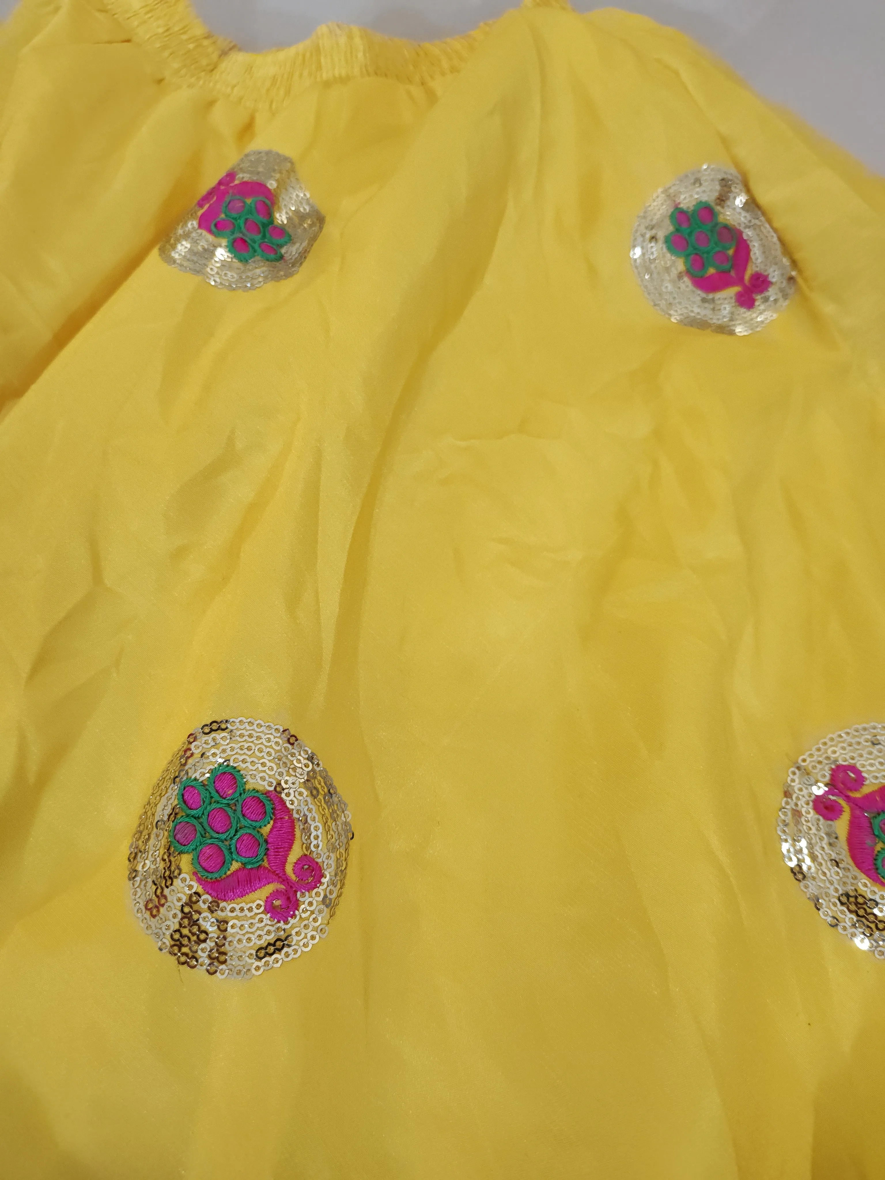 Beautiful Yellow And Pink Lehenga Set With Overcoat