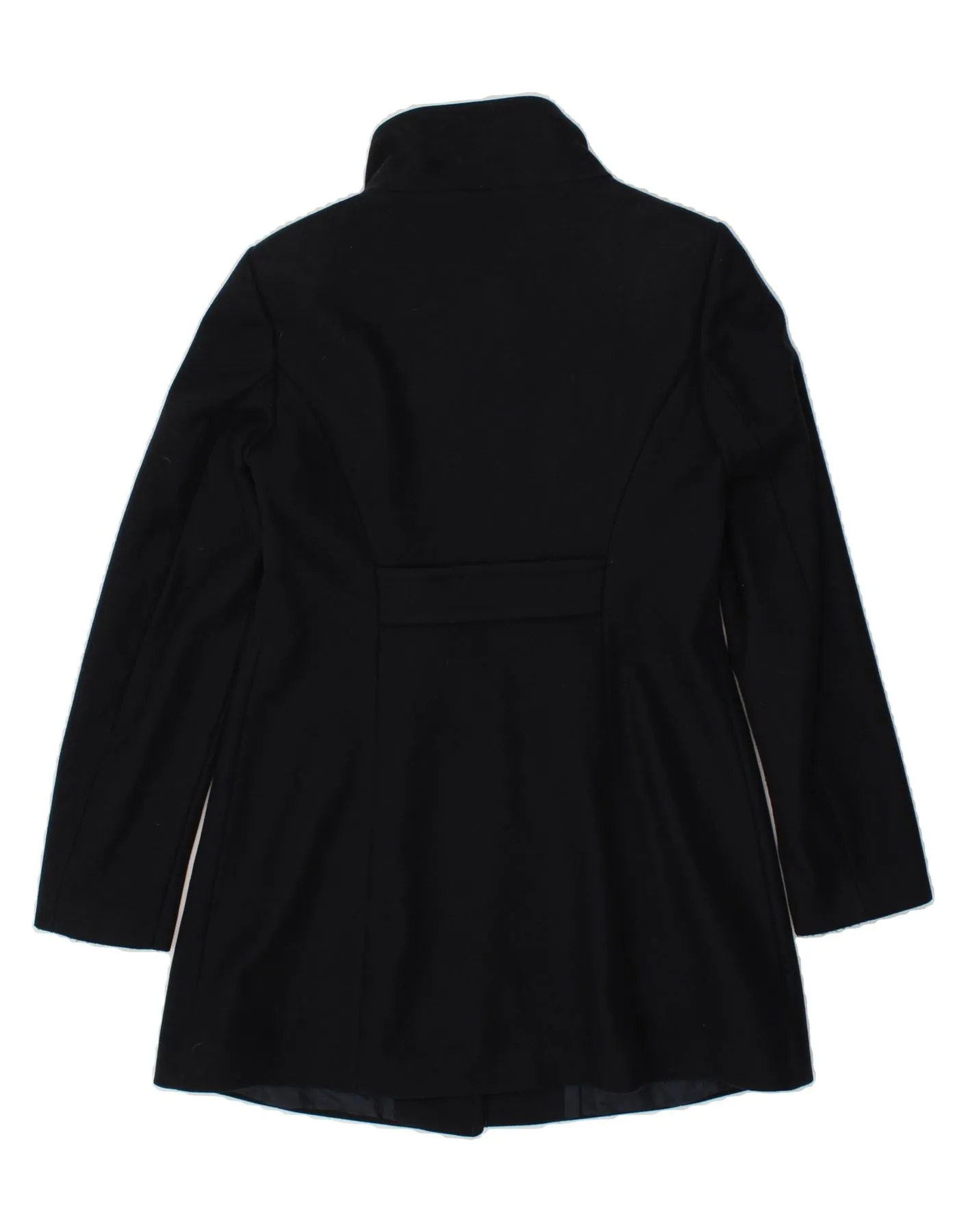 BENETTON Womens Overcoat IT 44 Medium Navy Blue Wool