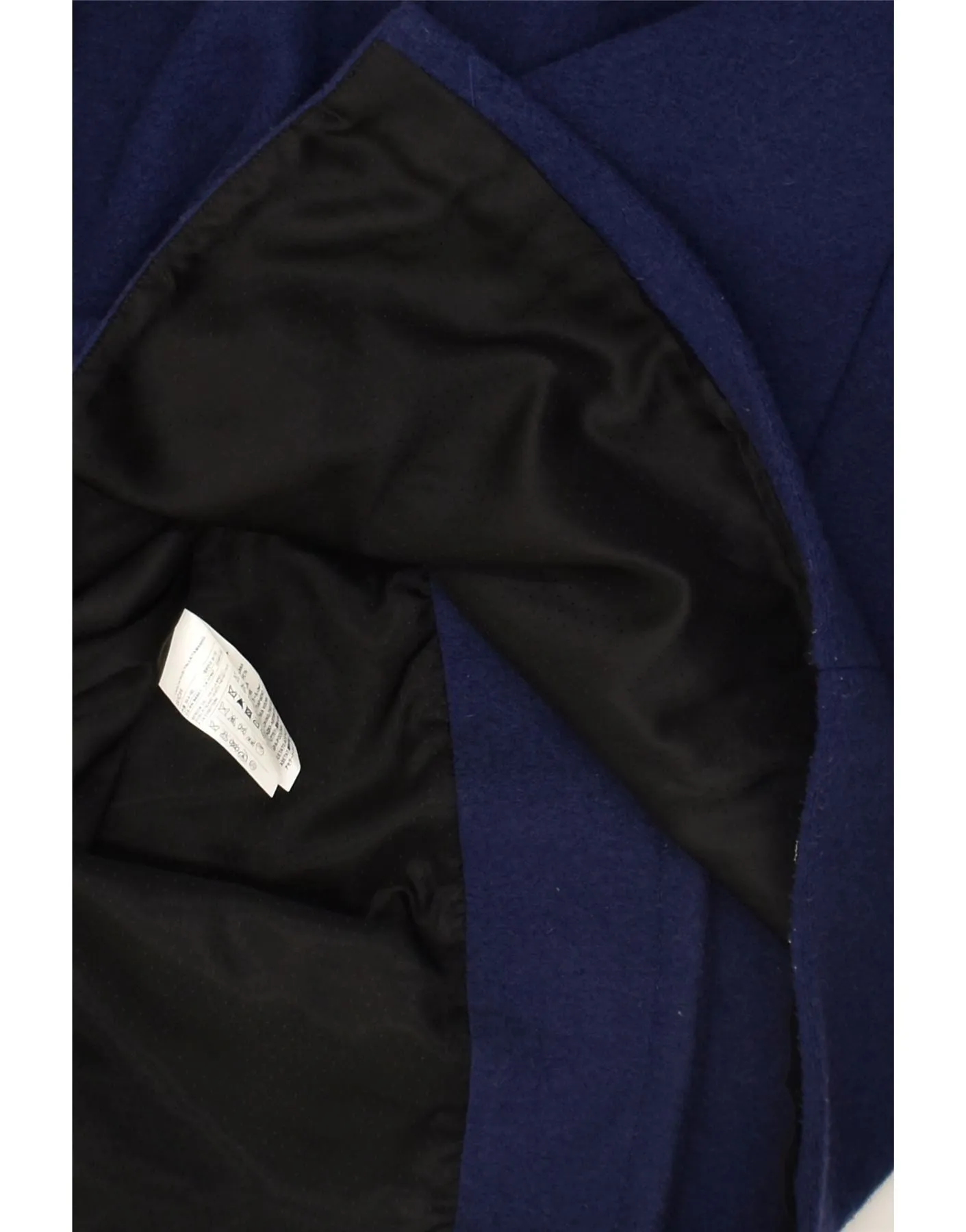 BENETTON Womens Overcoat UK 10 Small Navy Blue Polyester