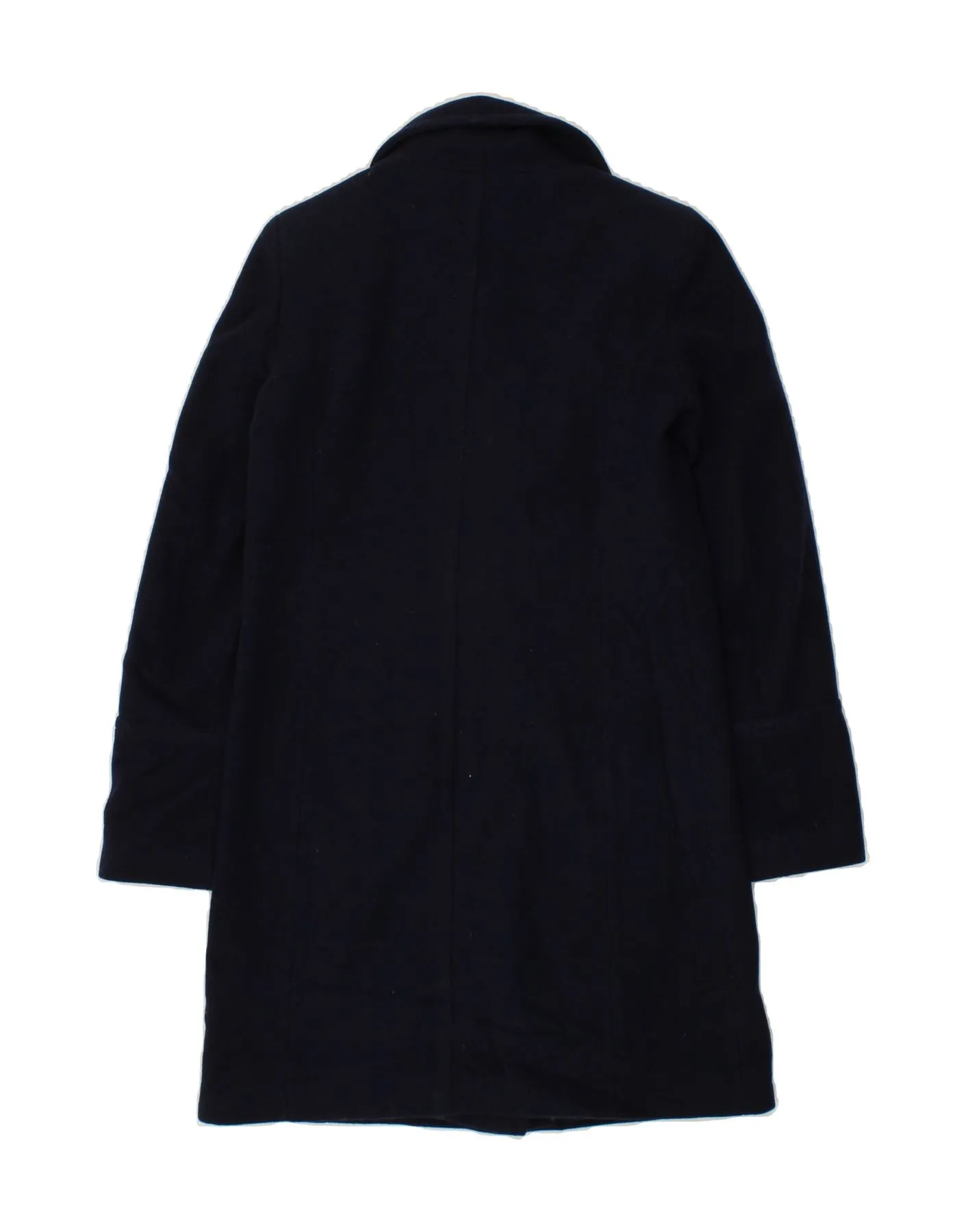BENETTON Womens Overcoat UK 6 XS  Navy Blue Polyester