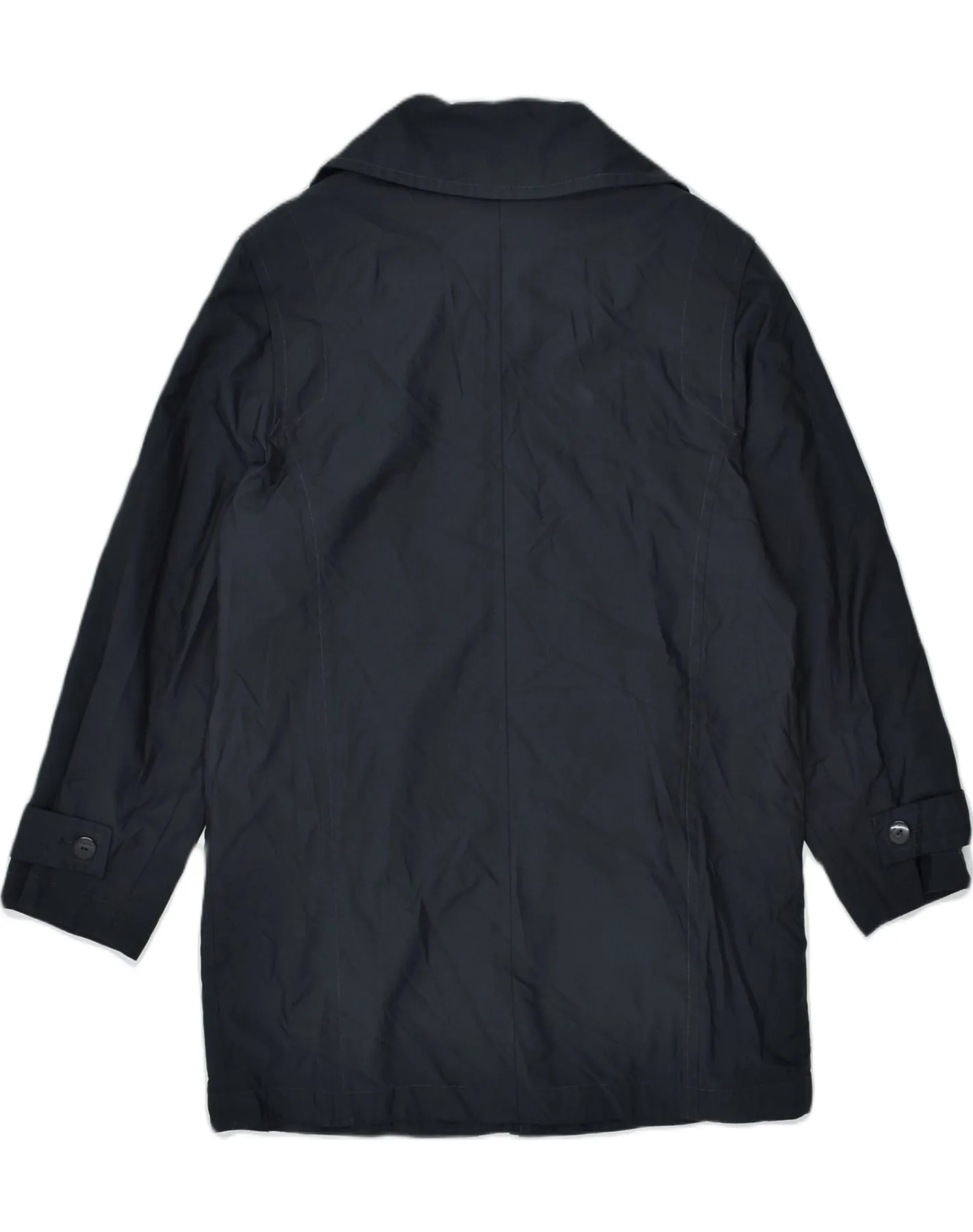 BETTY BARCLAY Womens Overcoat UK 10 Small Navy Blue Polyurethane