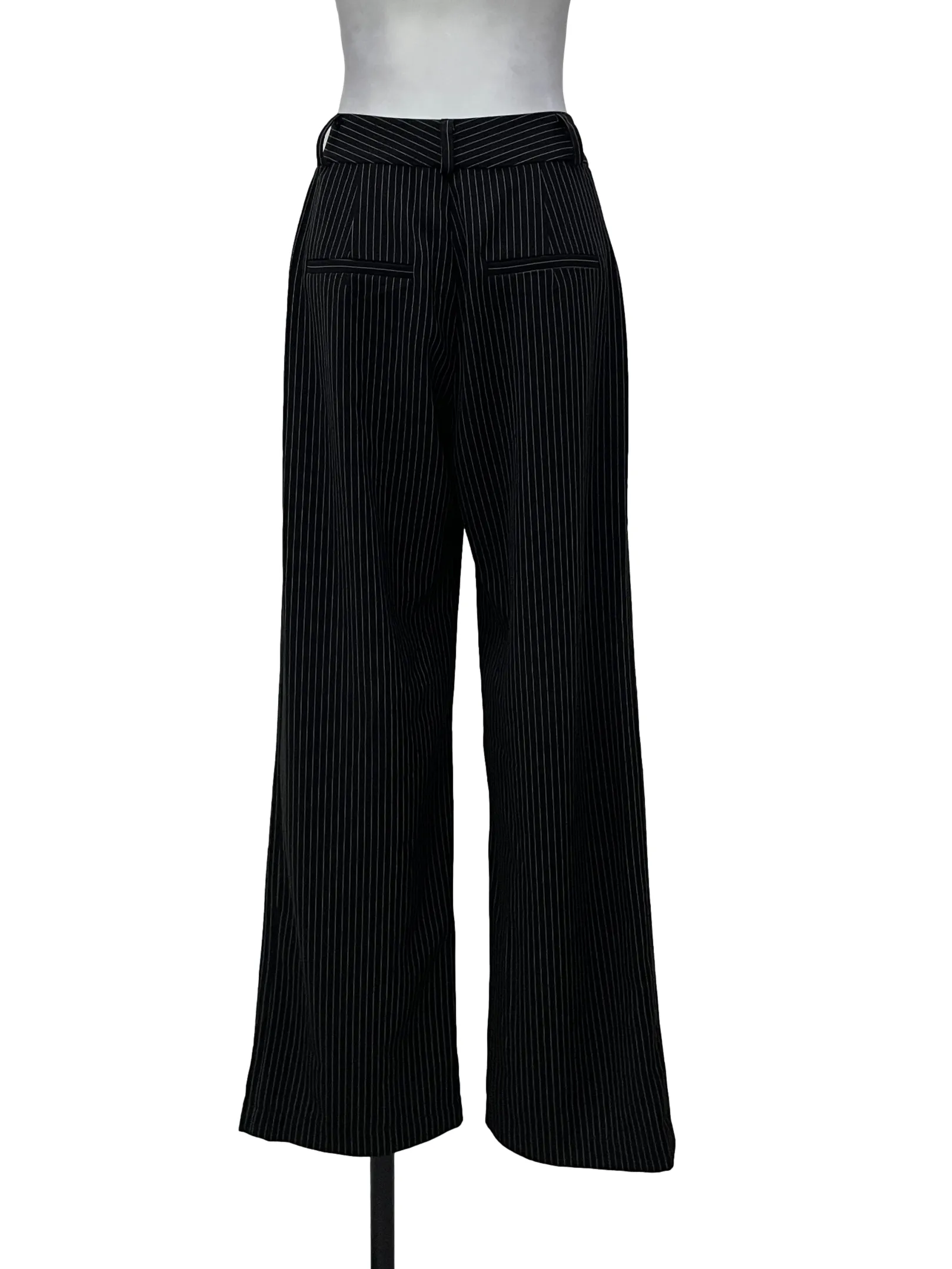 Black Stipes Long Work Pants