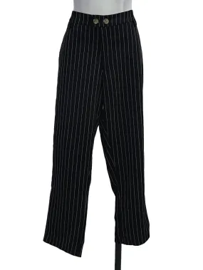 Black White Stripes Tapered Pants