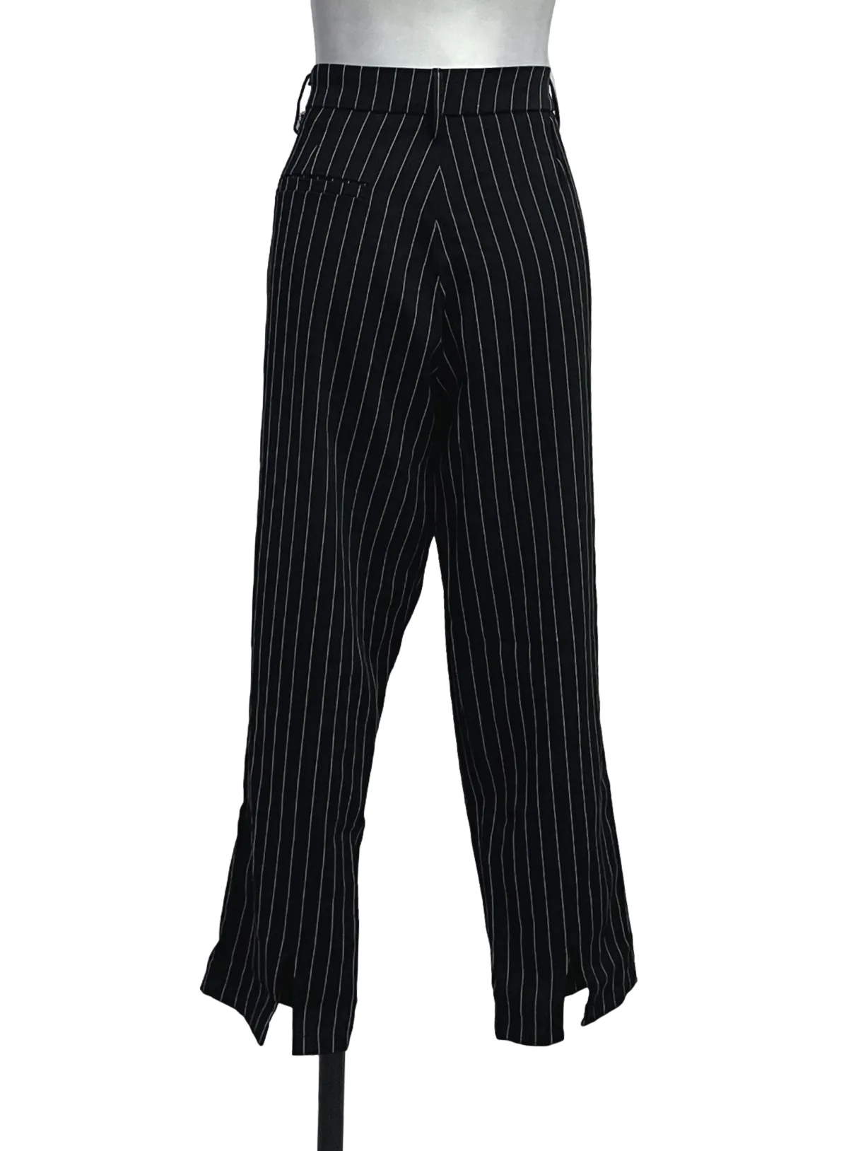 Black White Stripes Tapered Pants