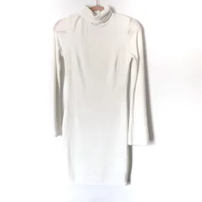 Blue Blush White Lined Turtleneck Bell Sleeve Sweater Dress- Size M