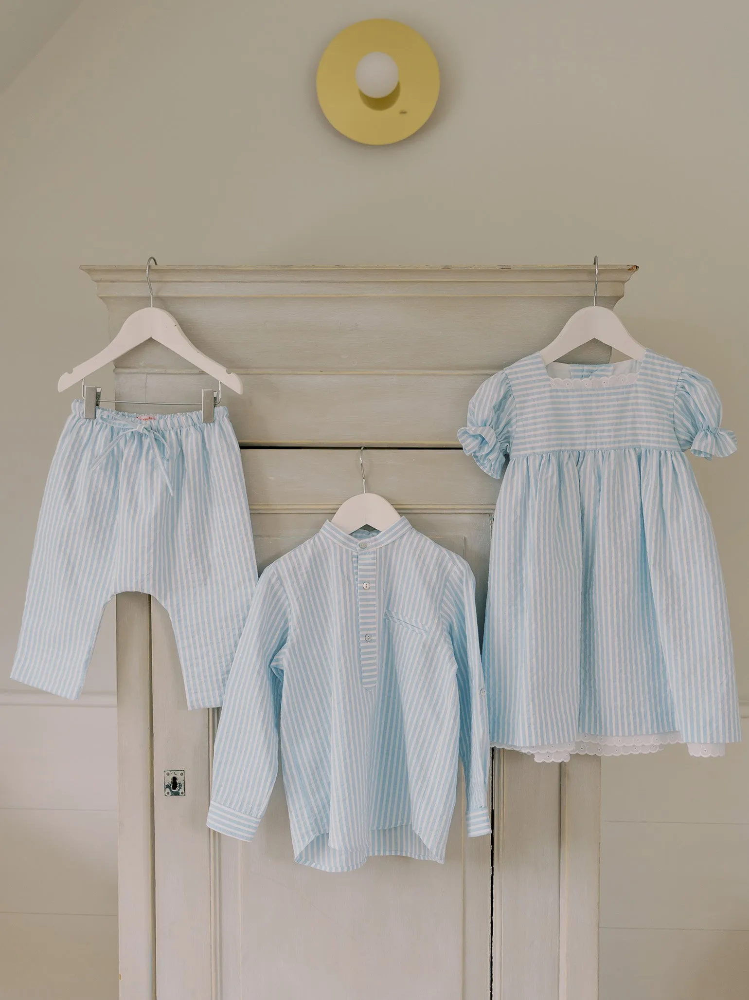 Blue Stripe Mateo Cotton Long Sleeve Boy Shirt