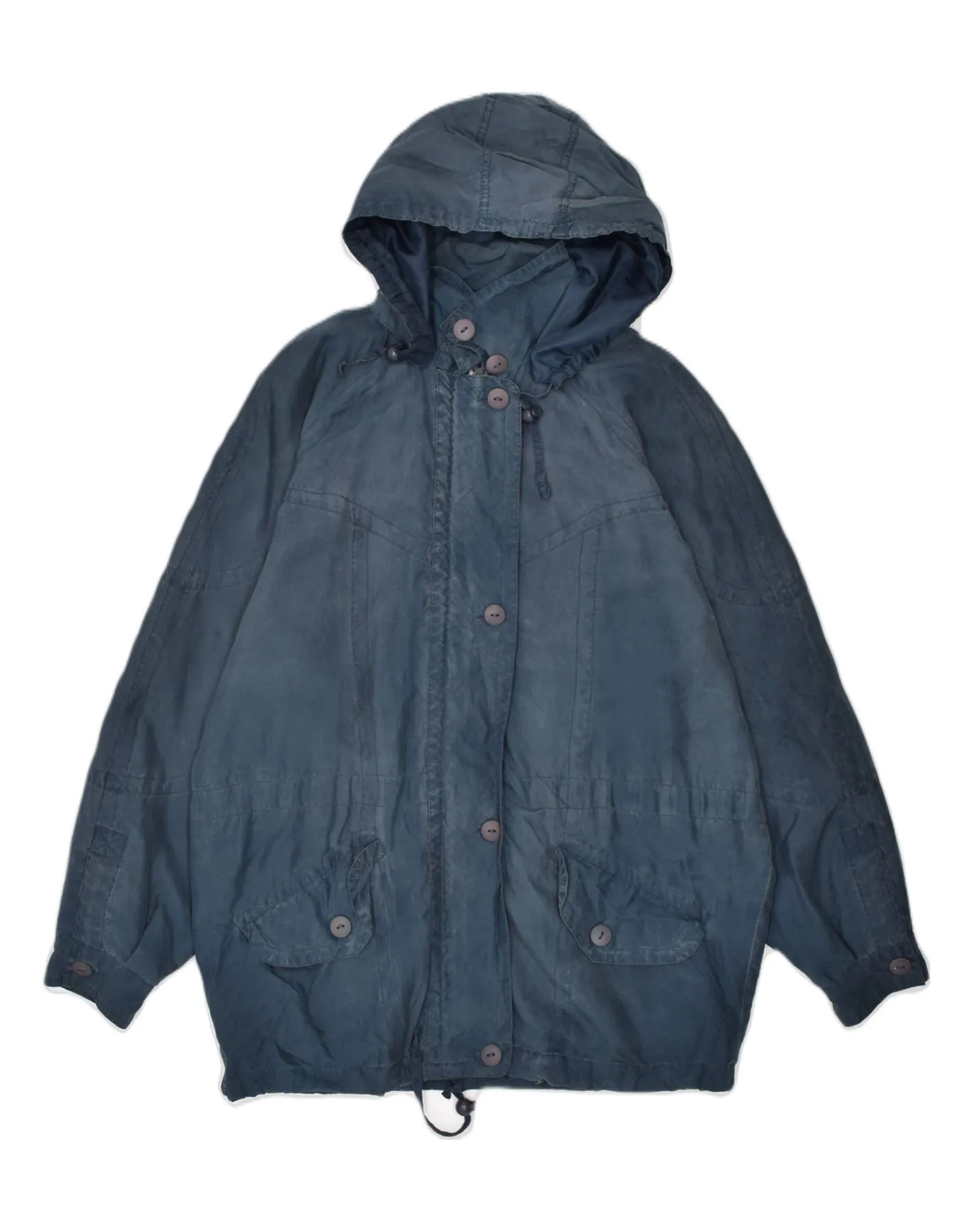BRUGI Womens Hooded Overcoat IT 44 Medium Navy Blue