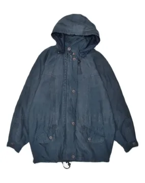 BRUGI Womens Hooded Overcoat IT 44 Medium Navy Blue