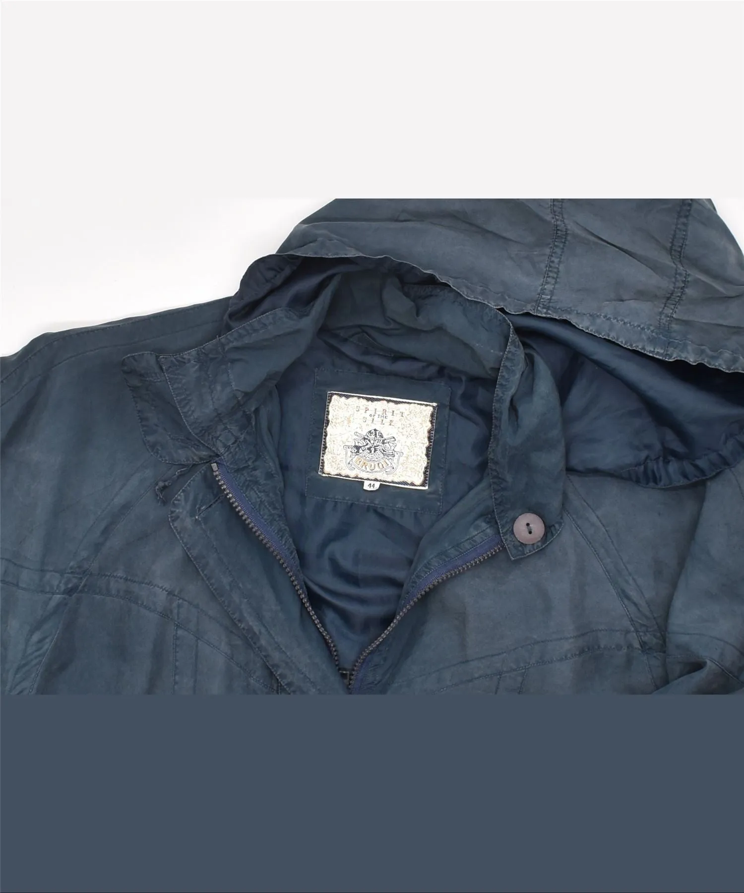 BRUGI Womens Hooded Overcoat IT 44 Medium Navy Blue