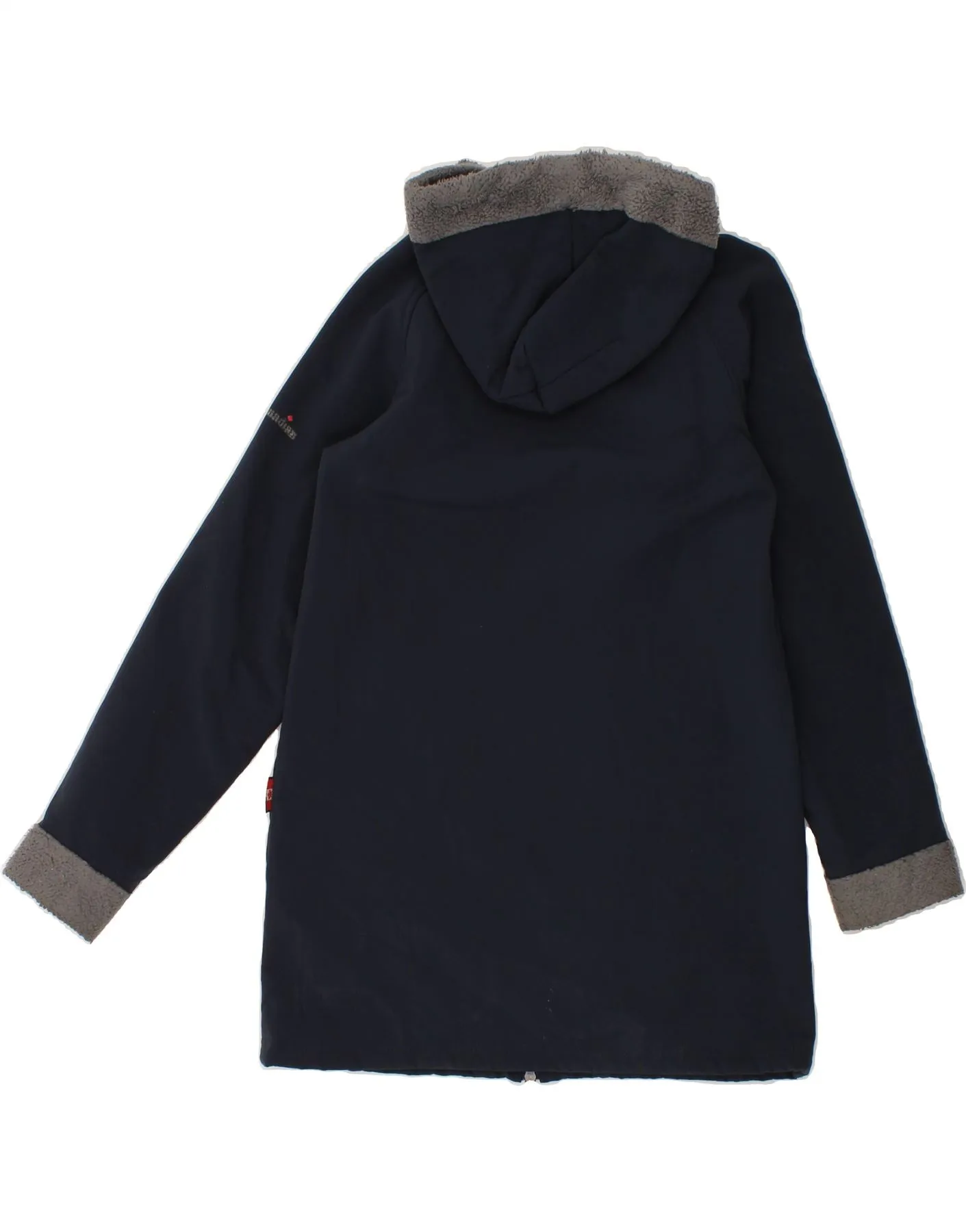 CANADIAN Womens Hooded Overcoat UK 6 XS Navy Blue Polyester