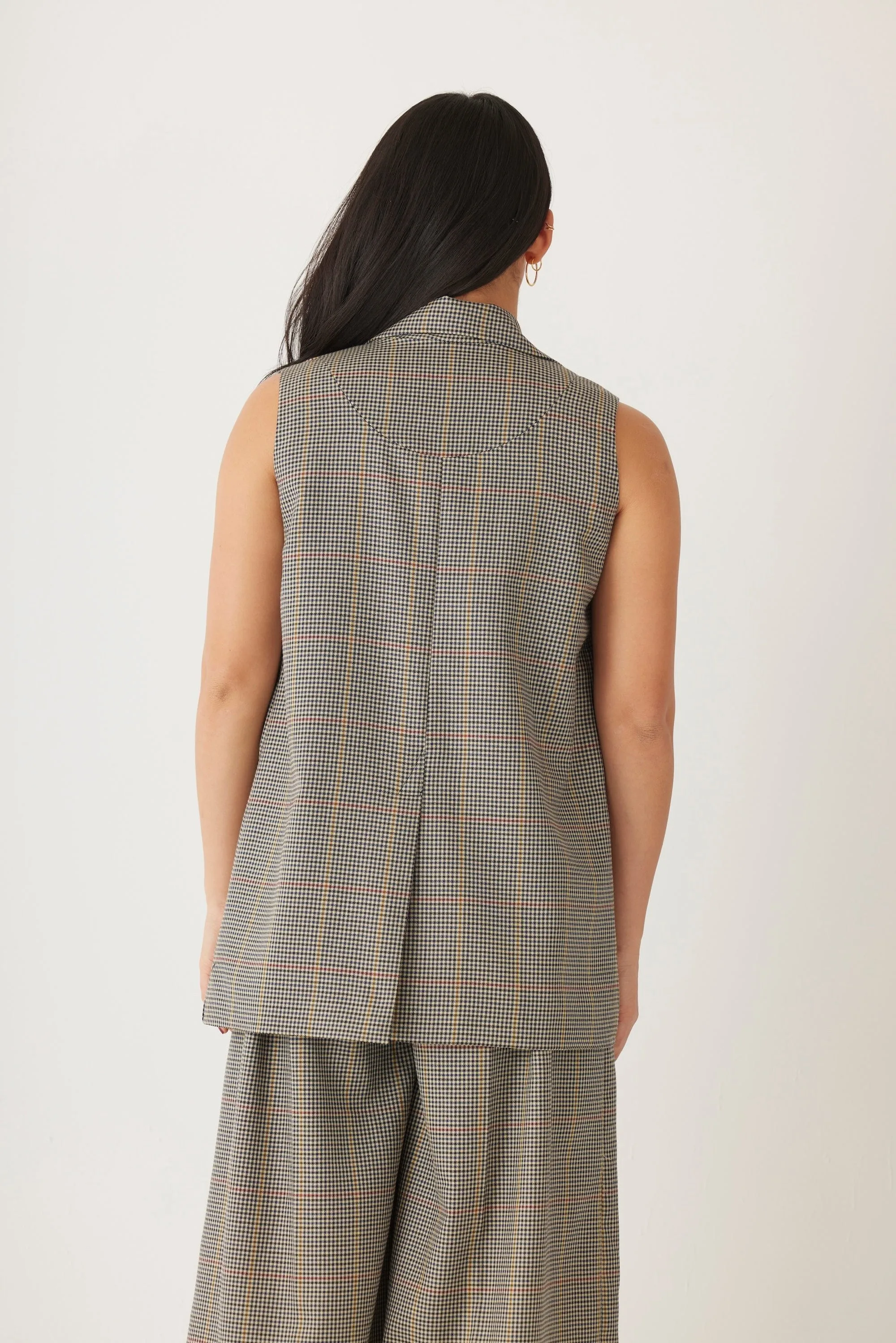 Candice Vest in Tropical Wool Plaid