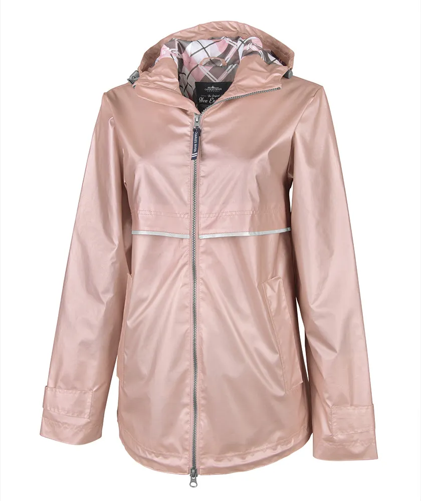 Charles River New Englander Rain Jacket, Rose Gold