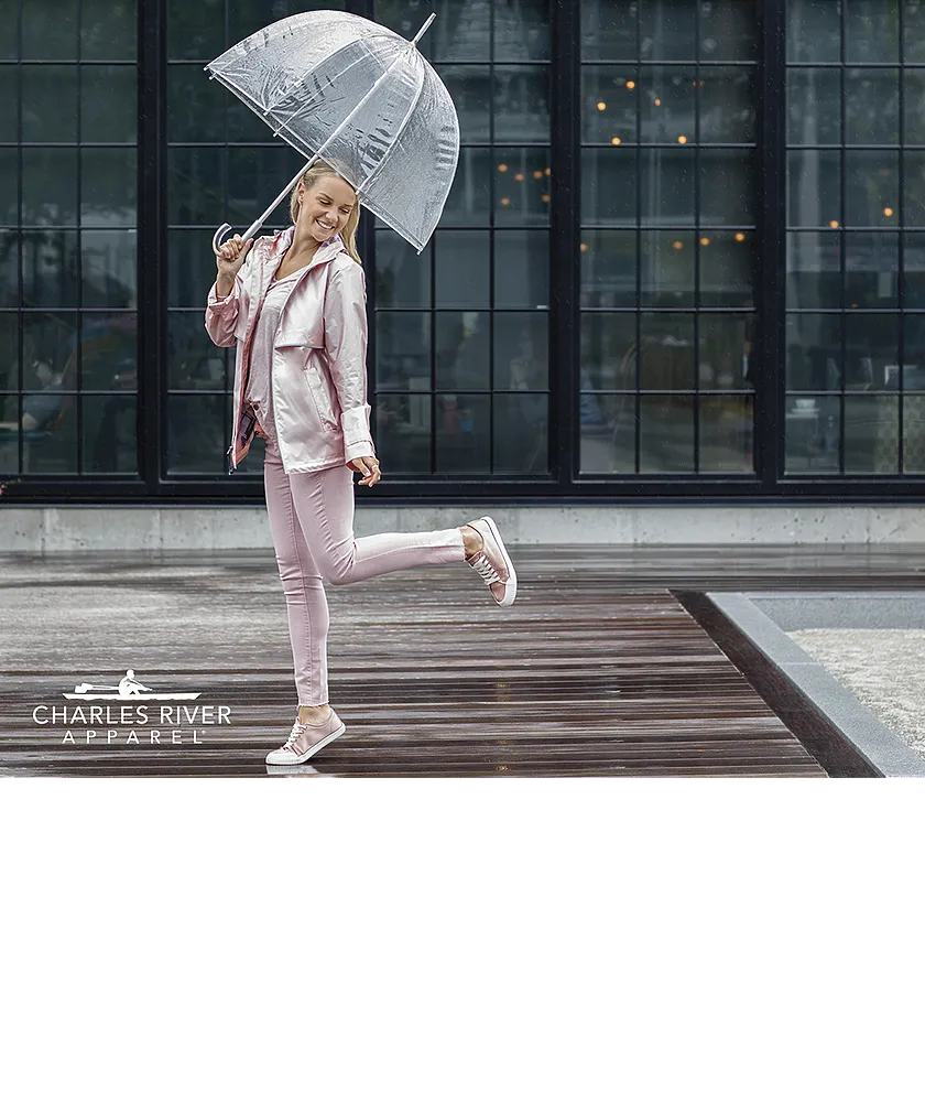 Charles River New Englander Rain Jacket, Rose Gold