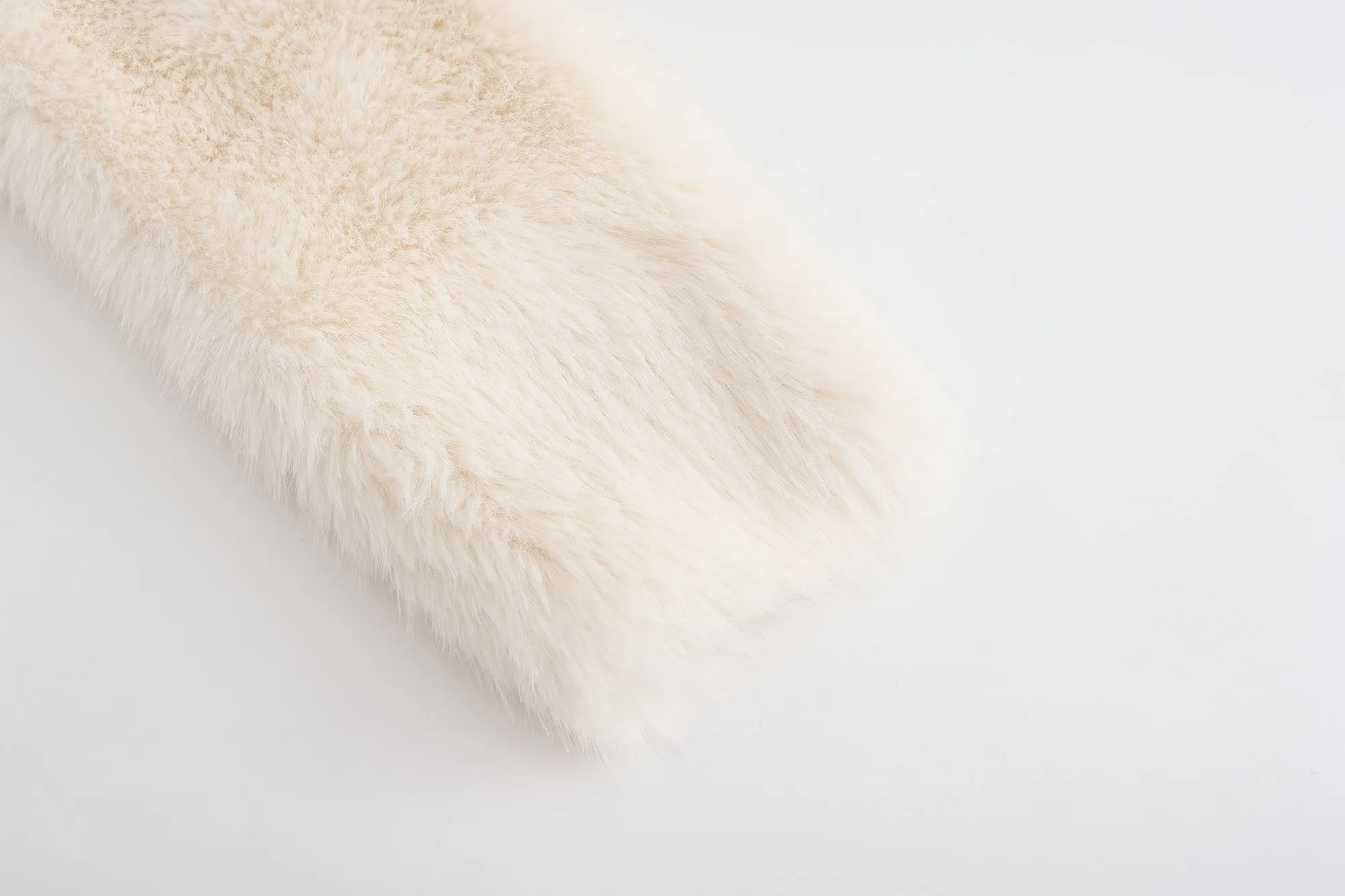 Cropped Teddy Jacket - White