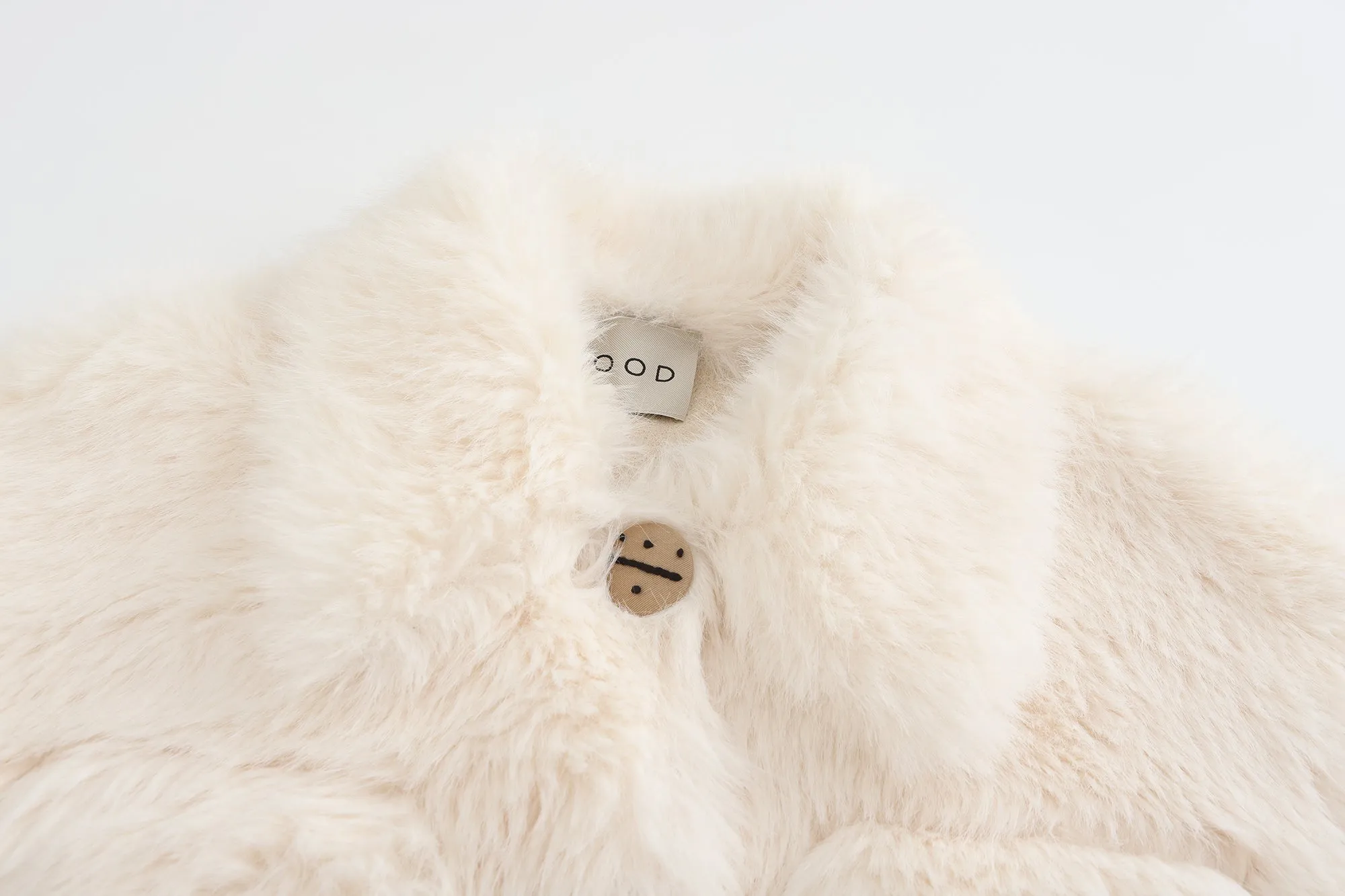 Cropped Teddy Jacket - White