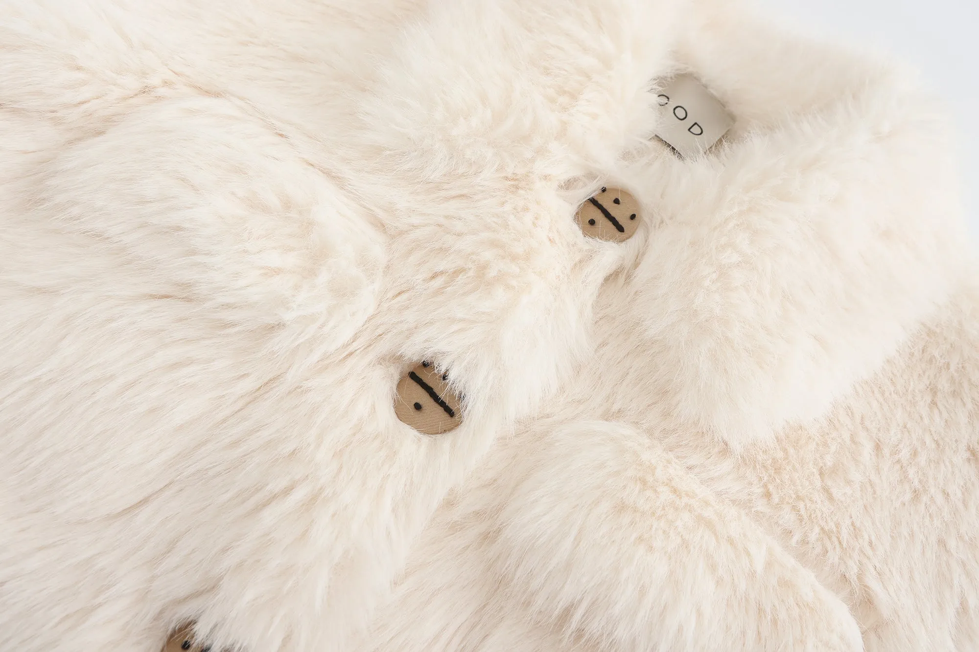 Cropped Teddy Jacket - White