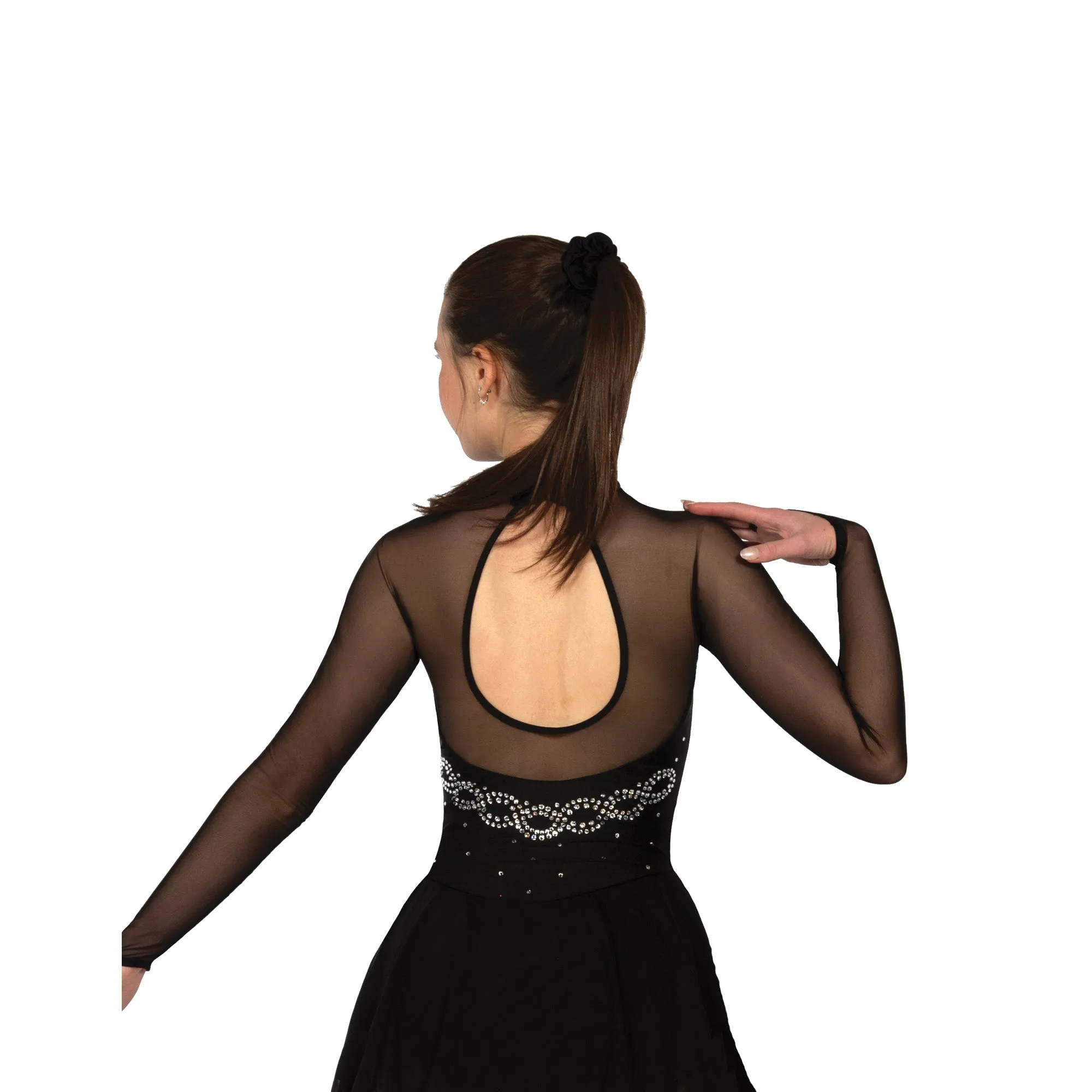D22017R Competition Figure Skating High Neck Dance Dress CRYSTALS