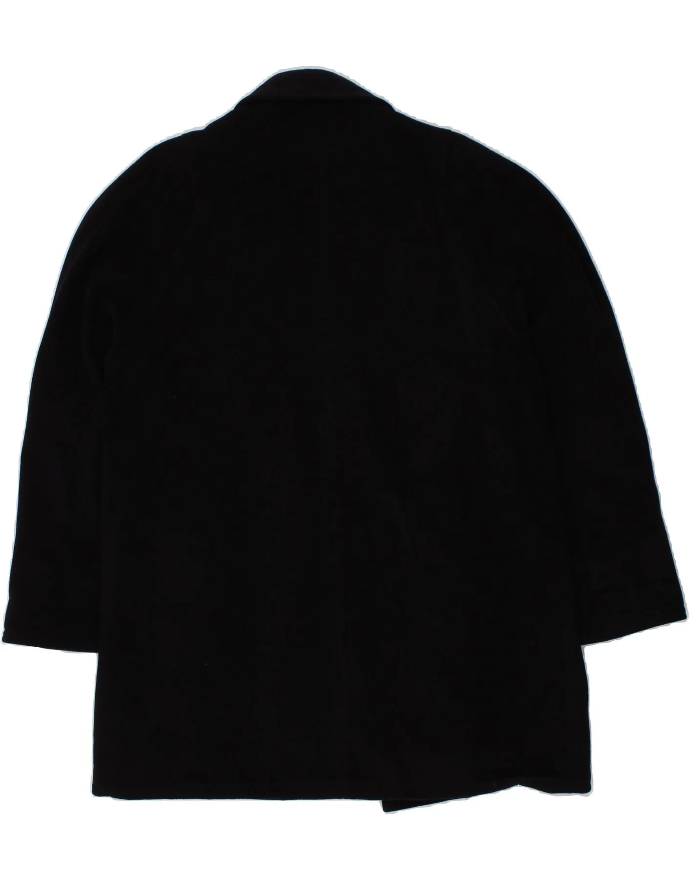 DAVID BARRY Womens Overcoat UK 14 Large Navy Blue Wool