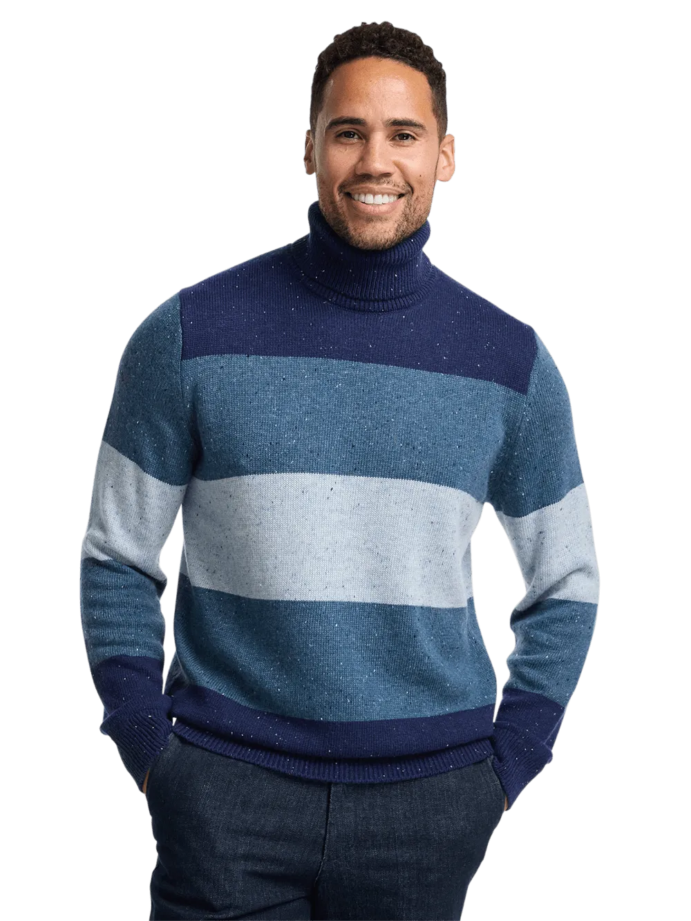 Donegal Turtleneck Sweater - Blue