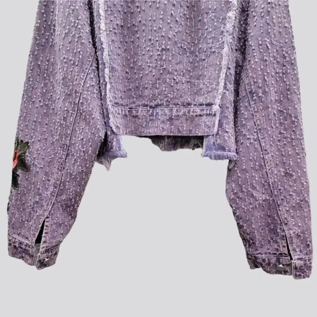 Embroidered women's jean jacket
