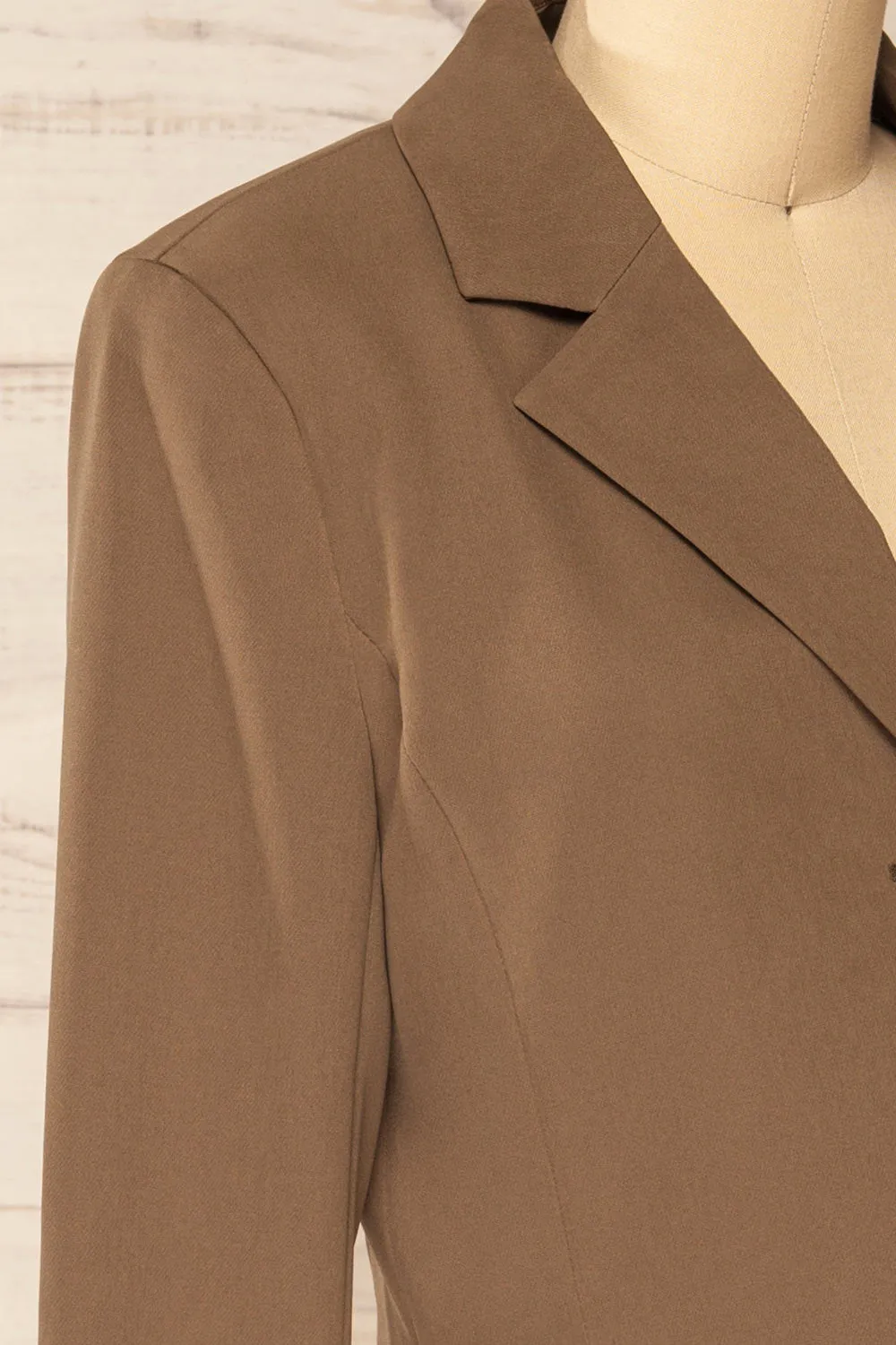 Gaborone Brown | Cropped Blazer