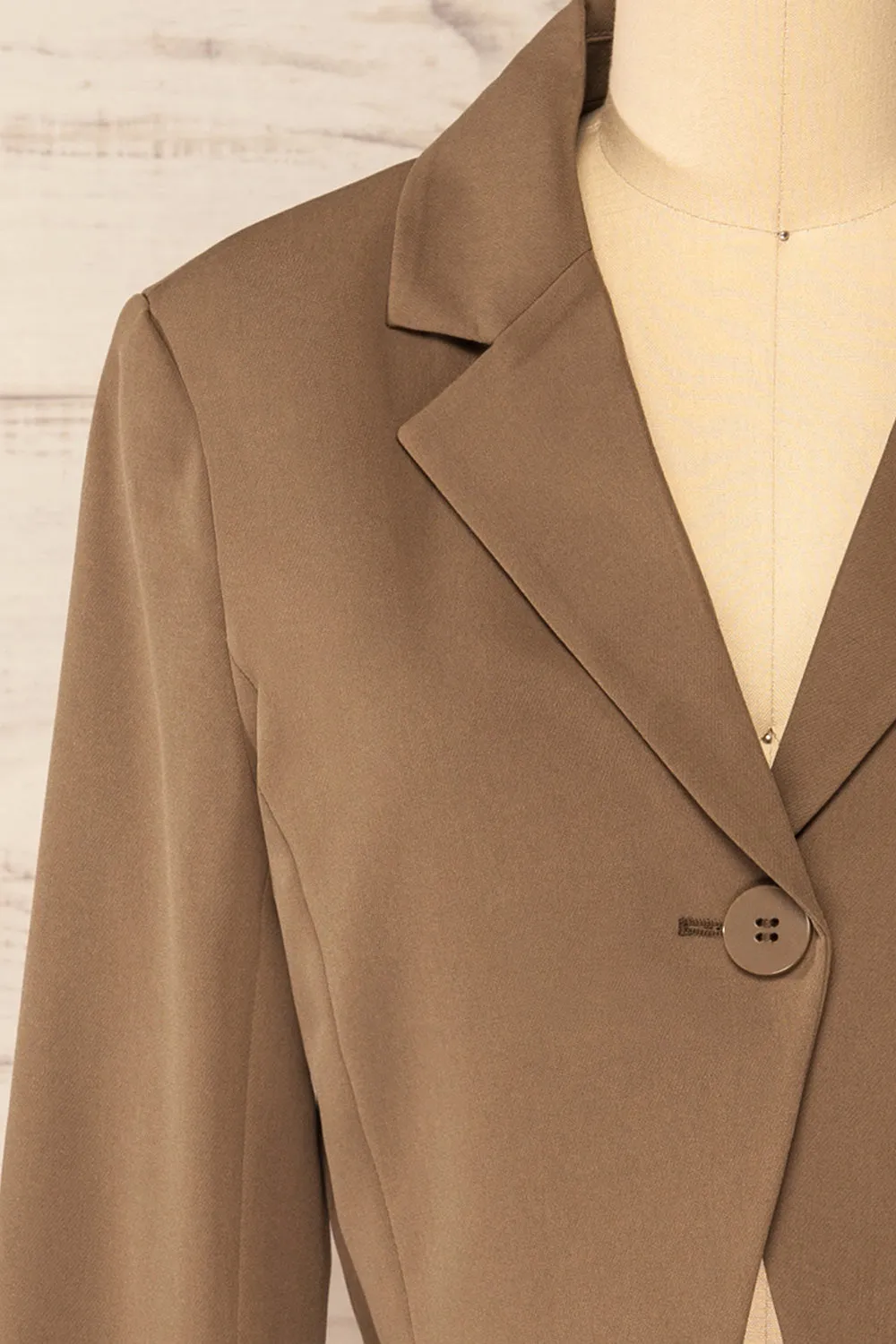 Gaborone Brown | Cropped Blazer