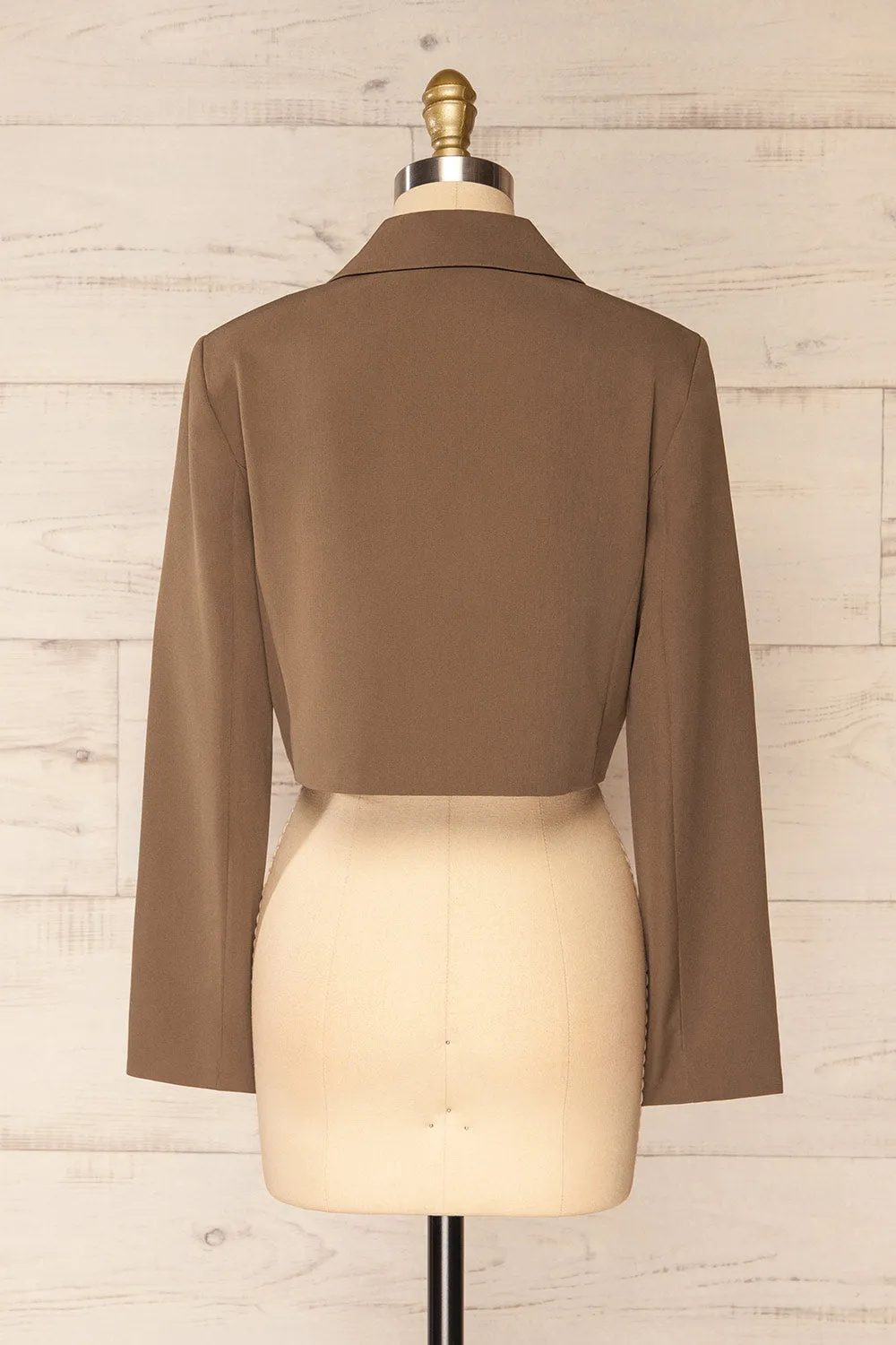 Gaborone Brown | Cropped Blazer