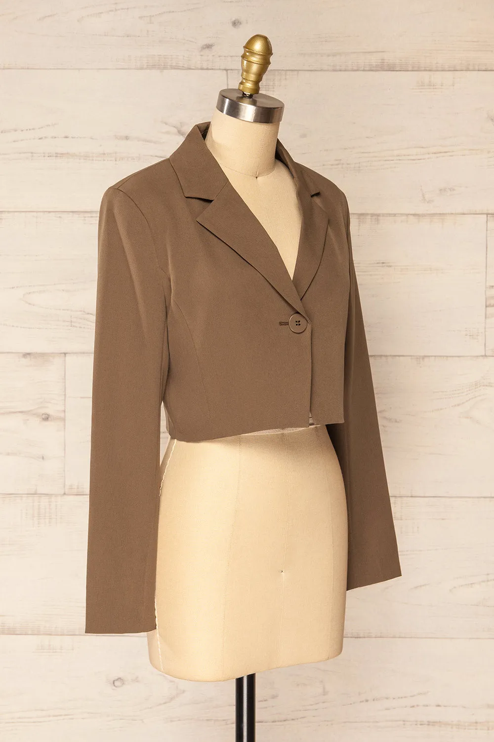 Gaborone Brown | Cropped Blazer