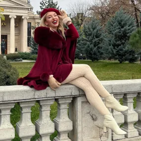 Grannies Cable Knit Wool Tights V2 - Oatmeal