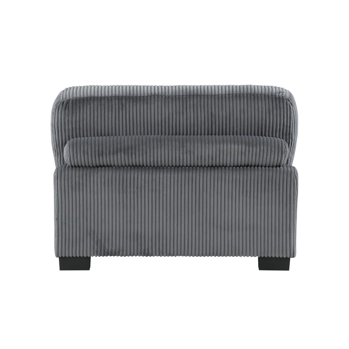 Gray Corduroy Armless Chair with Adjustable Back & Reversible Cushions