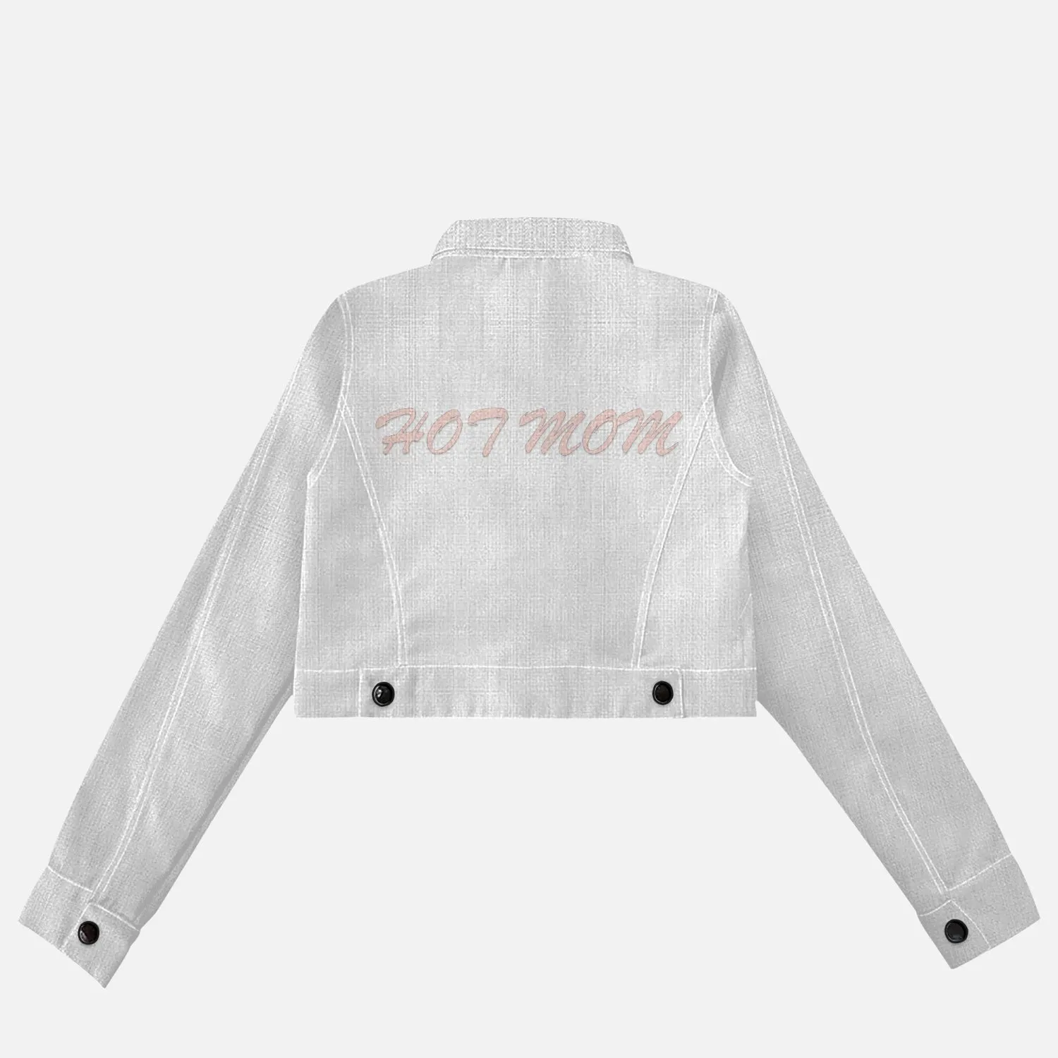 HOT MOM - High Rise Cropped Denim Jacket - White