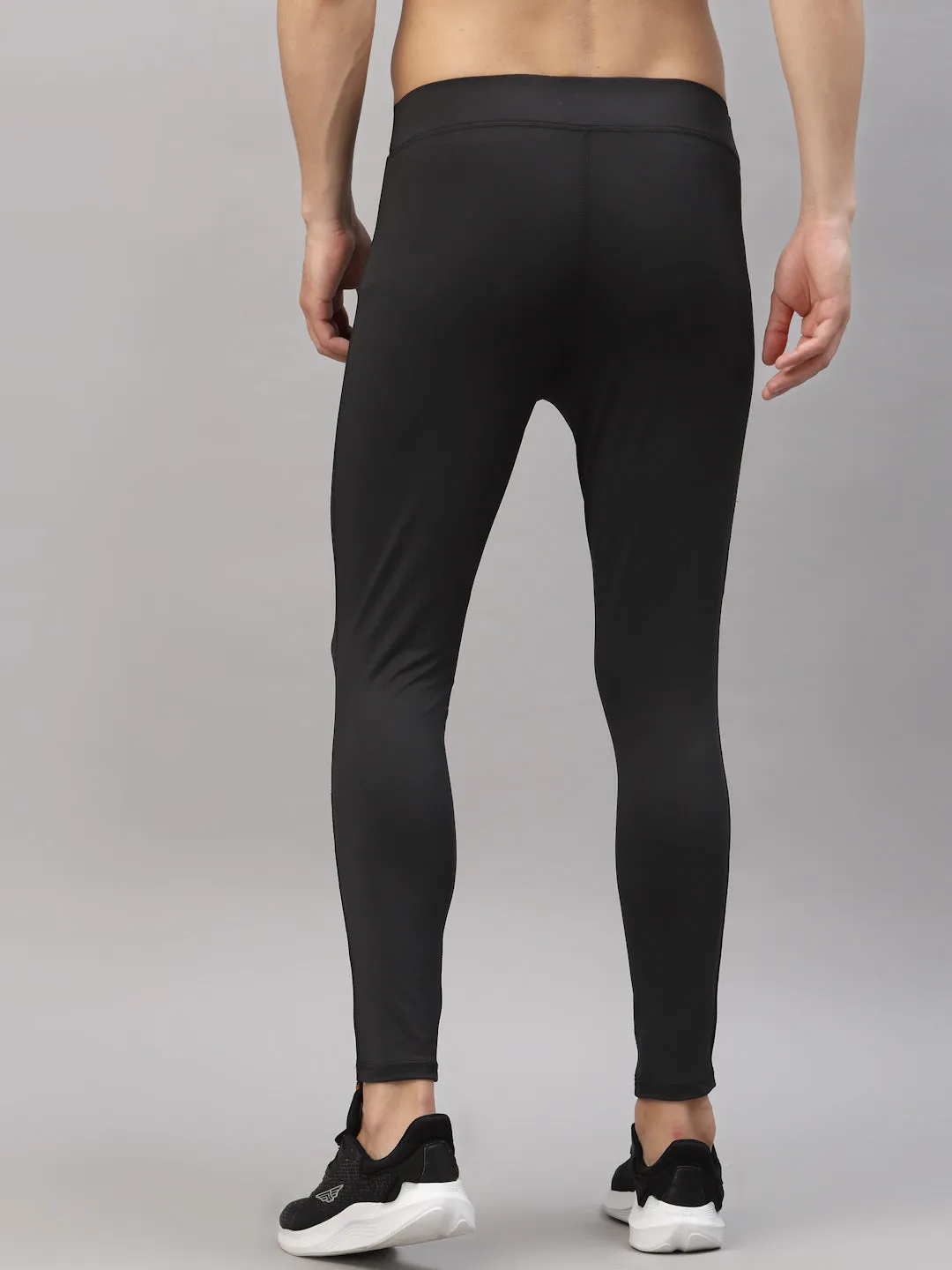 JUMP USA Men Black Dark.Anthra Rapid Dry-Fit Solid Training Tights
