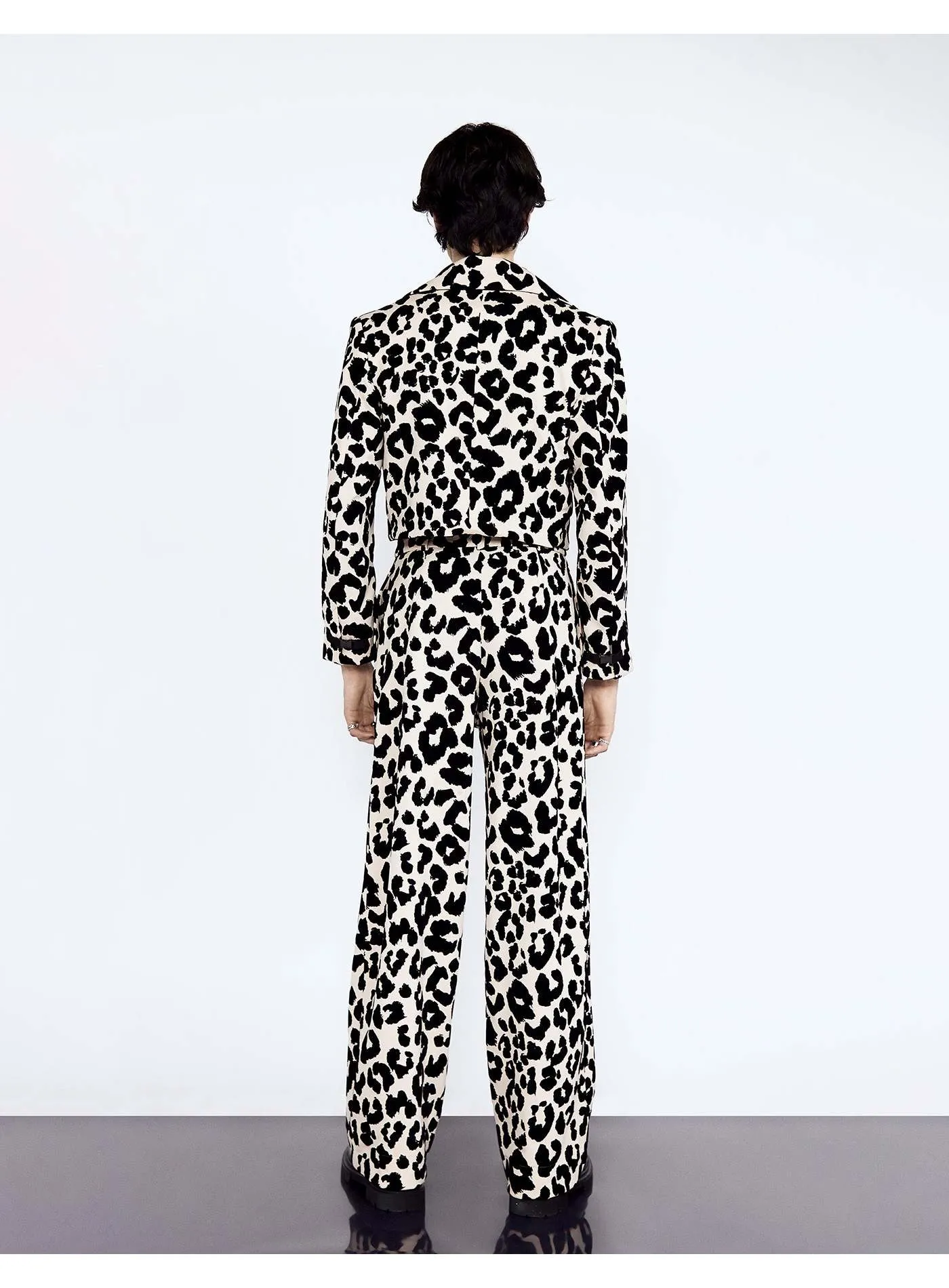 Leopard Print Modern Twist Two-Piece Men's Suit