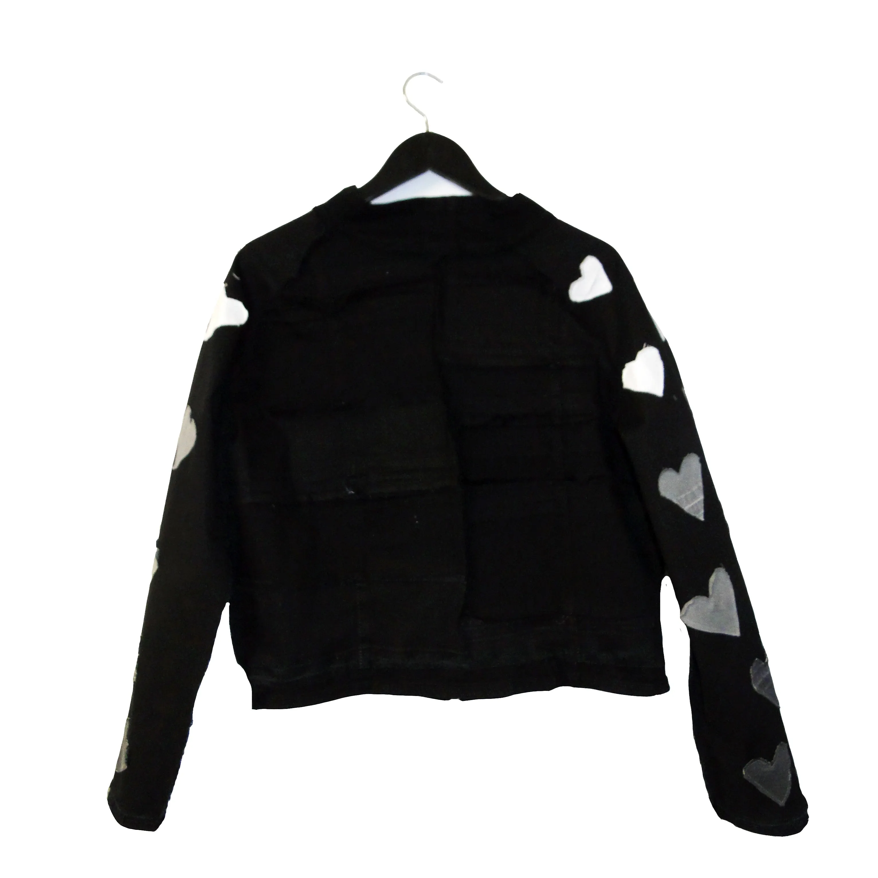 Ohio Is For Lovers - Heart Patch Sleeve Denim Crop Jacket