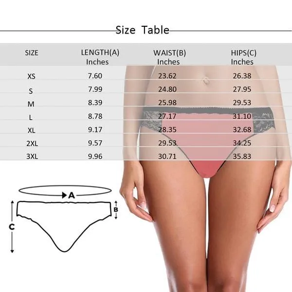 Personalized Face&Name Lace Panties Custom Favorite Ho Sexy Underwear Women's Lace Panty Honeymoon Gift
