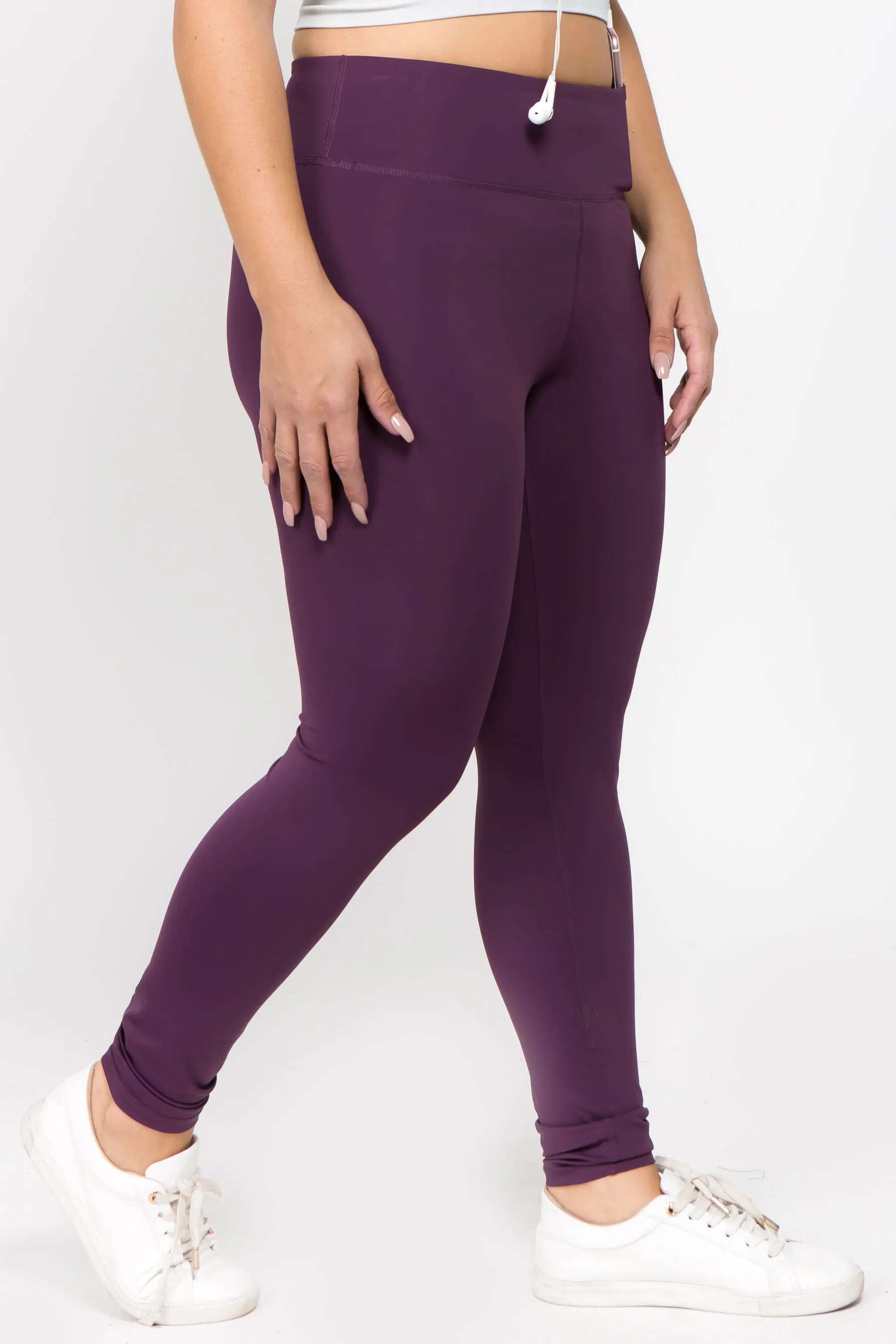 Plus Size Active High Rise Phone Pocket Matte Leggings