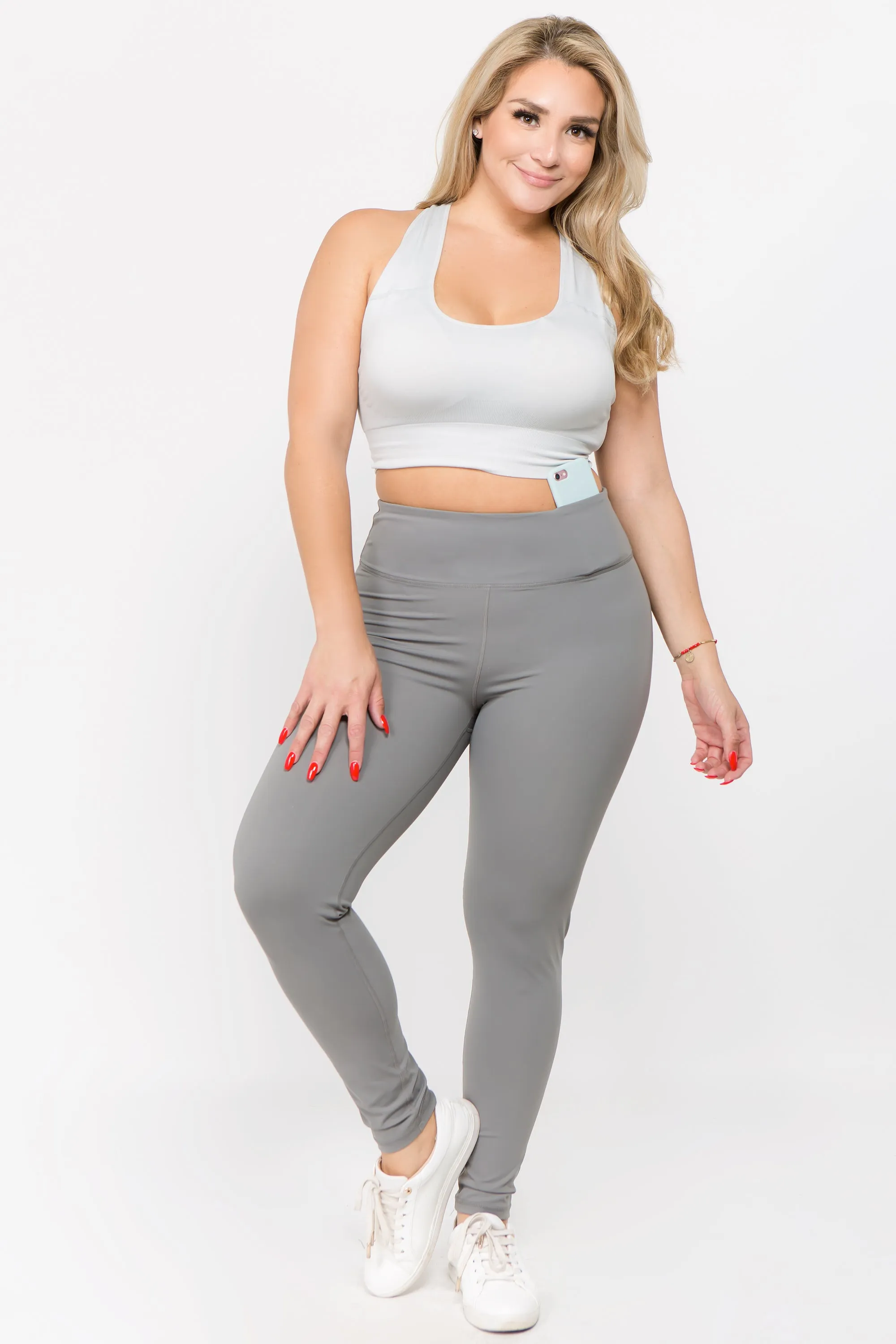 Plus Size Active High Rise Phone Pocket Matte Leggings