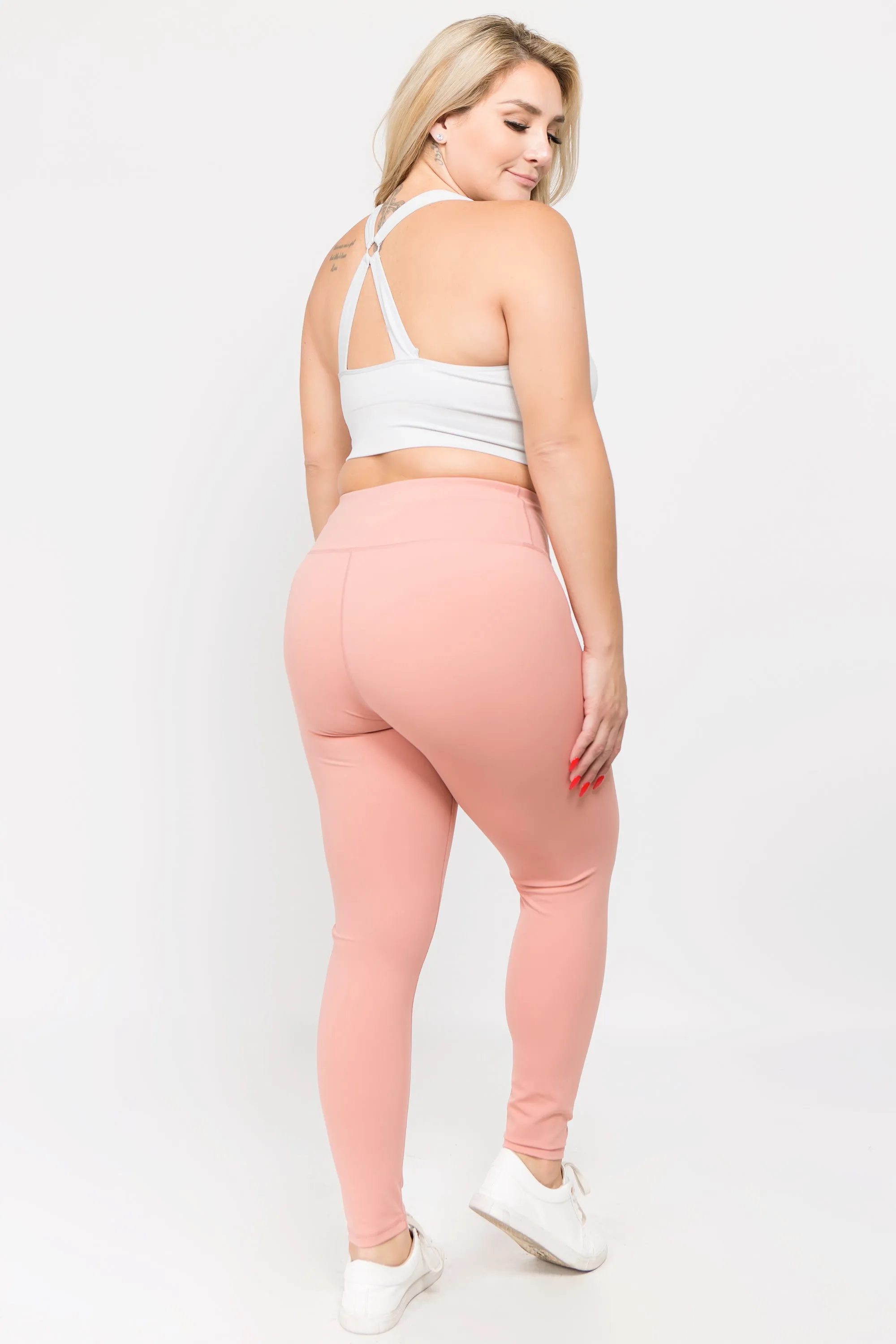 Plus Size Active High Rise Phone Pocket Matte Leggings