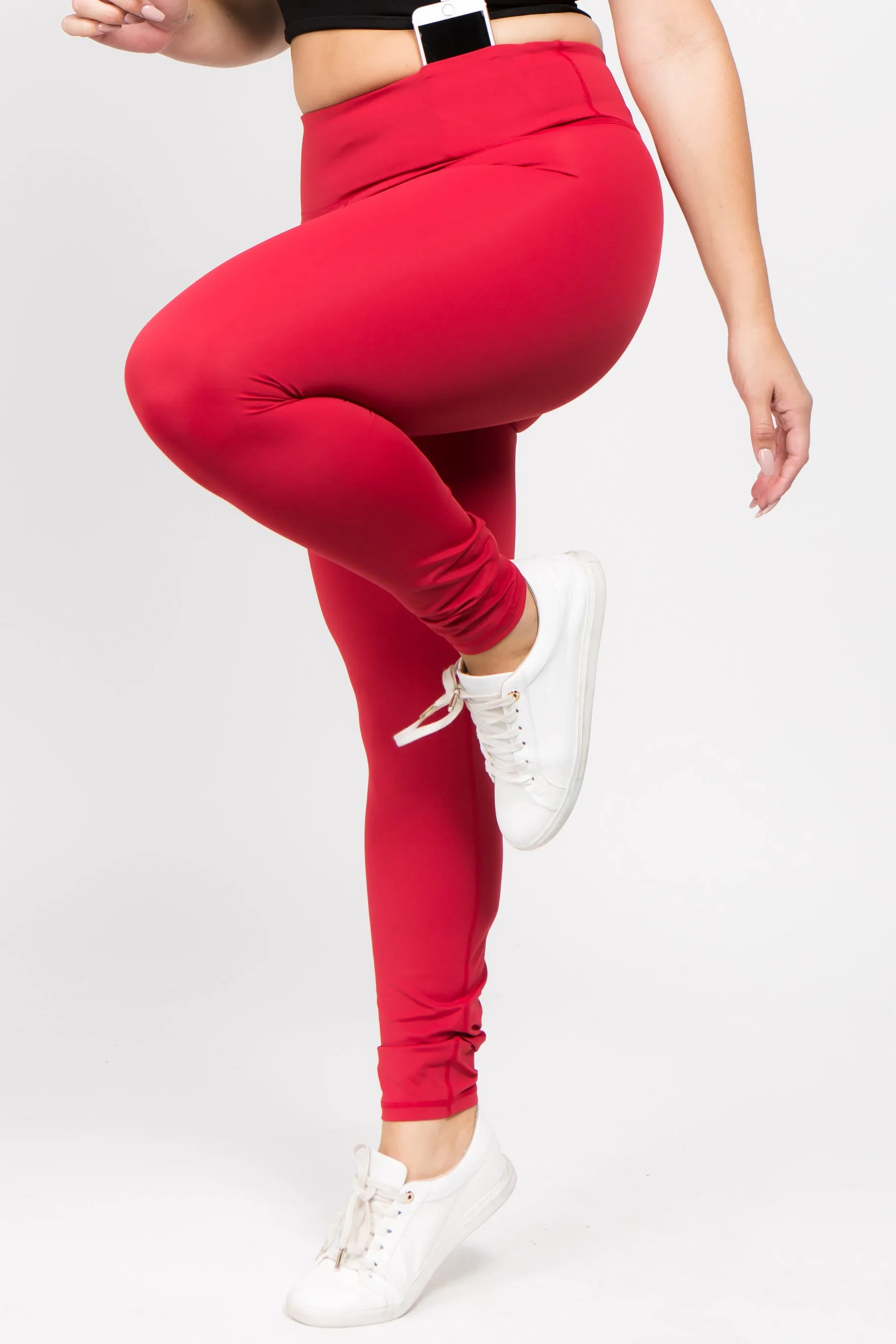Plus Size Active High Rise Phone Pocket Matte Leggings