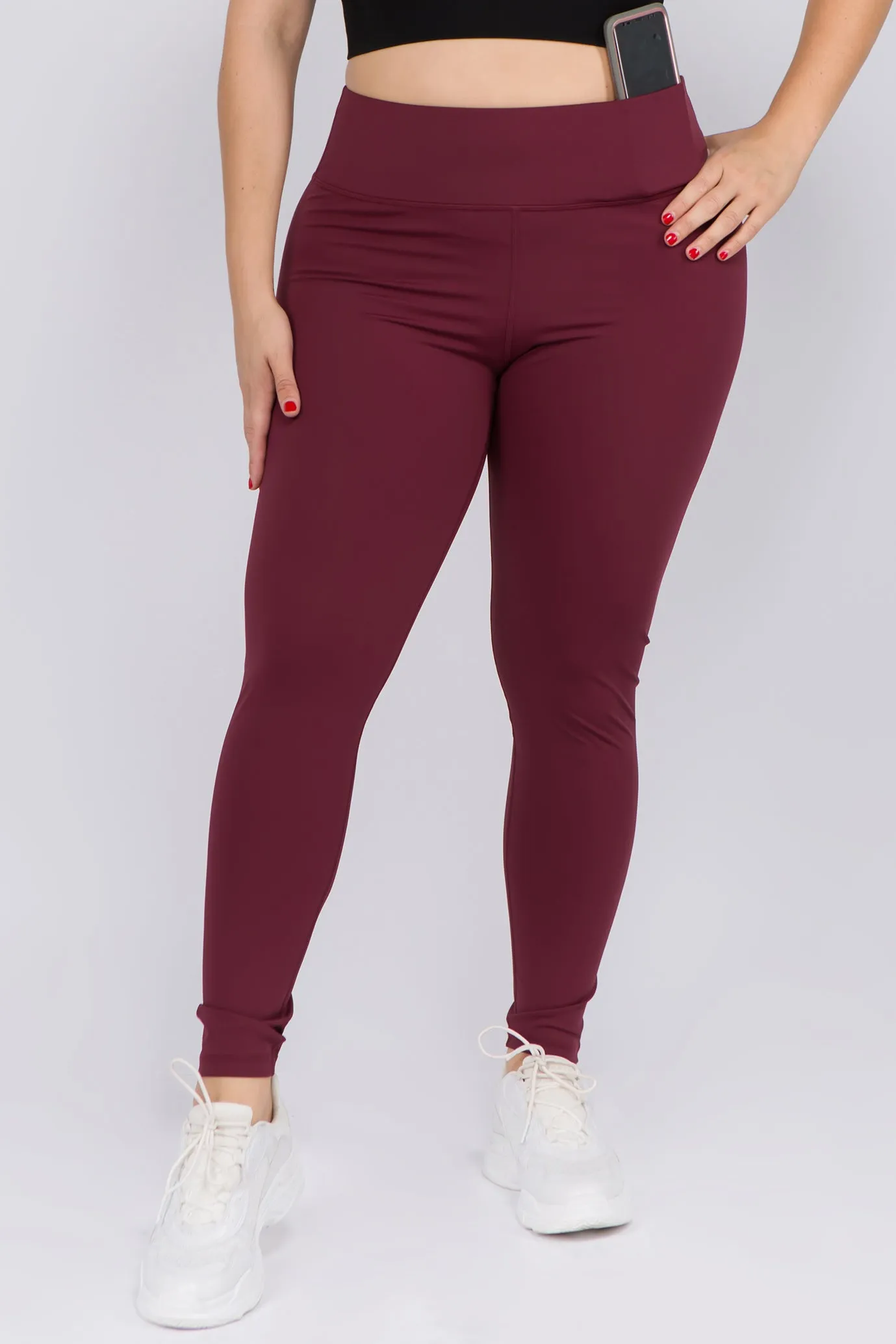 Plus Size Active High Rise Phone Pocket Matte Leggings