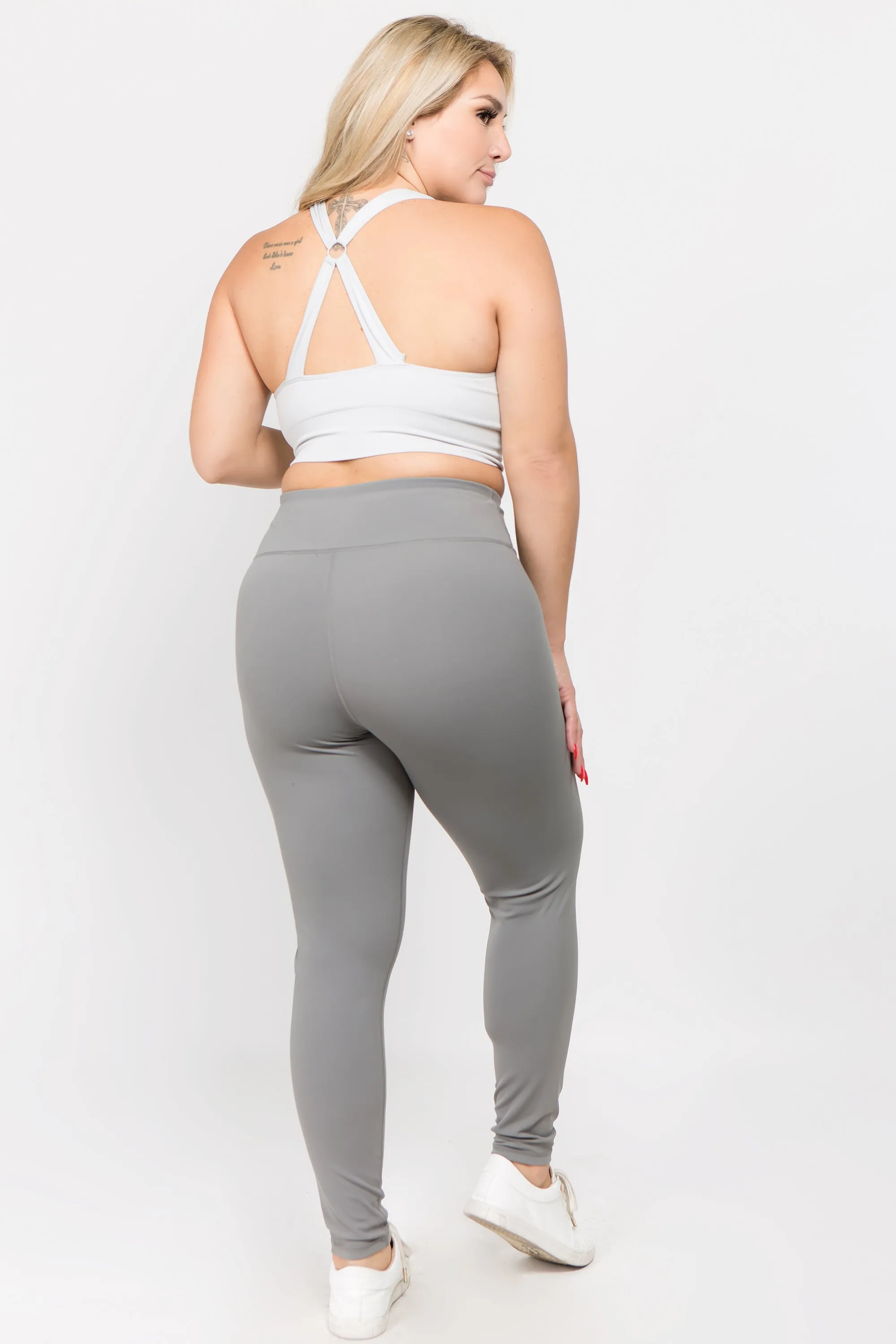 Plus Size Active High Rise Phone Pocket Matte Leggings