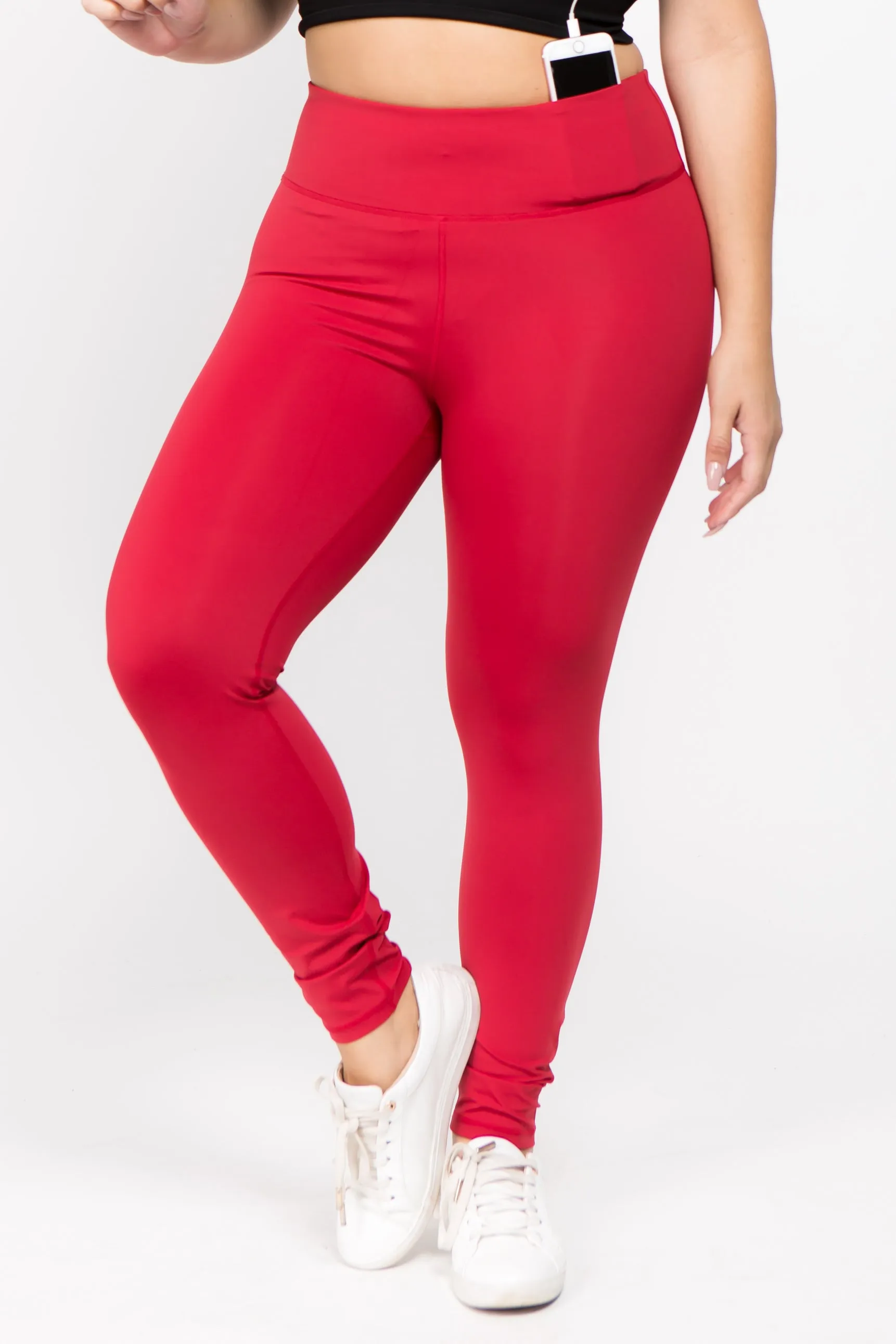 Plus Size Active High Rise Phone Pocket Matte Leggings