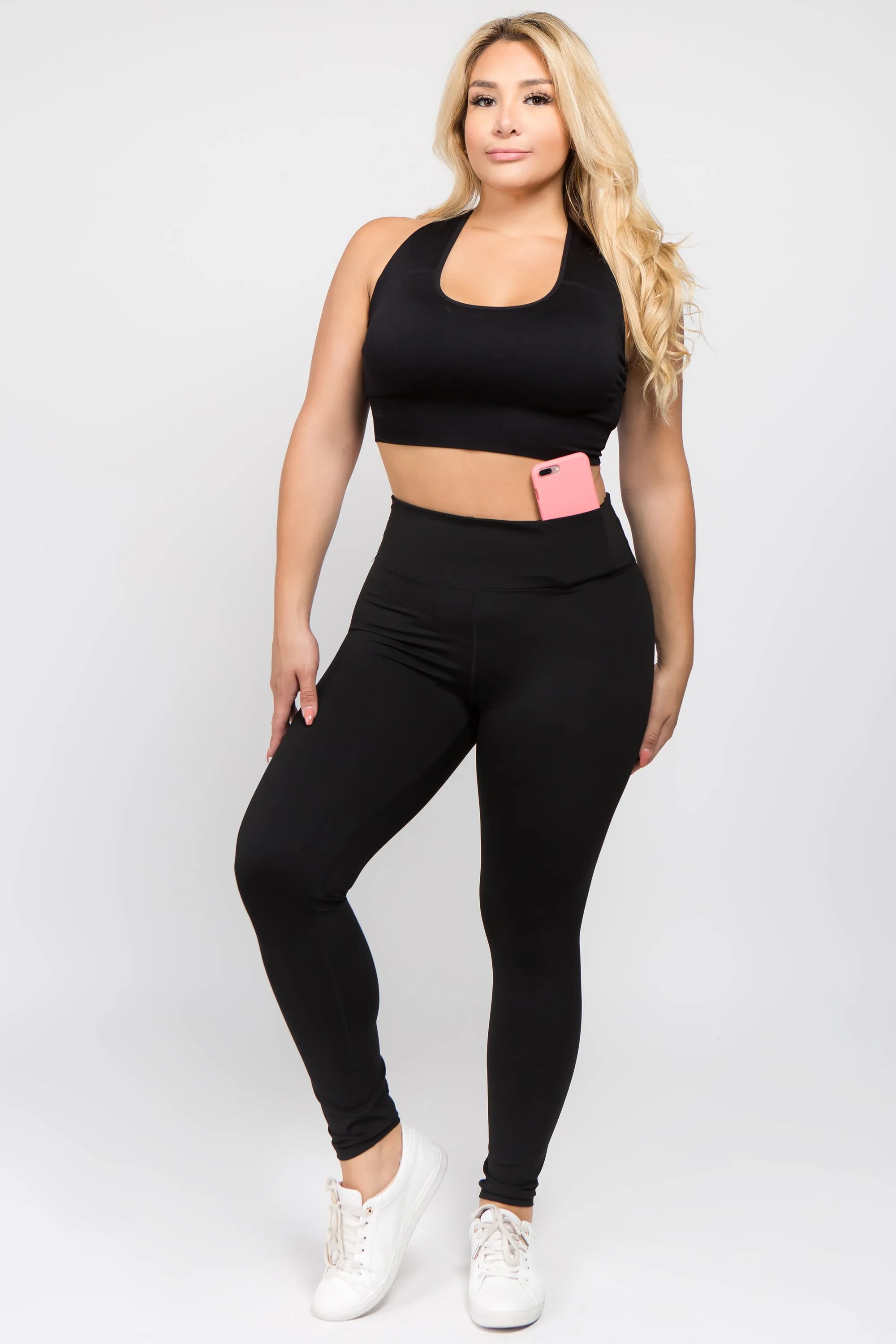 Plus Size Active High Rise Phone Pocket Matte Leggings