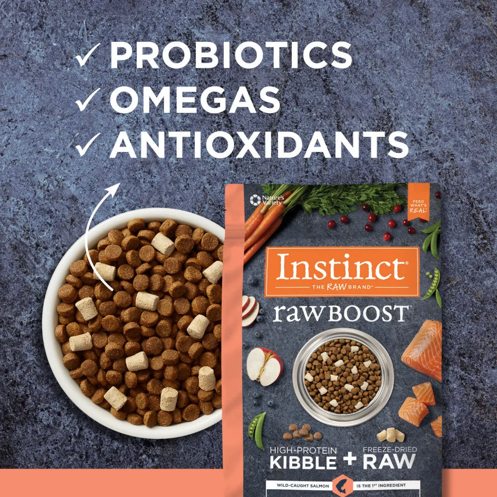 Raw Boost Grain-Free Recipe Kibble   Raw Dog Dry Food- Salmon