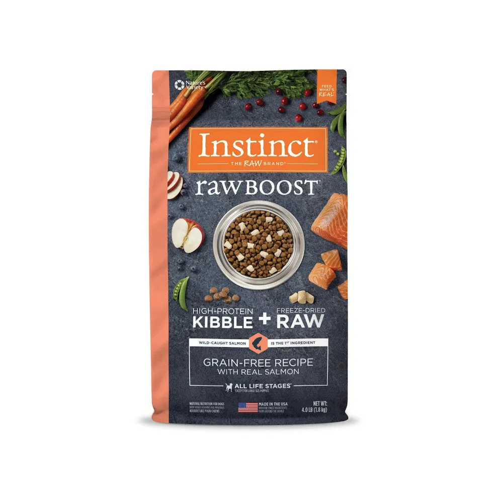 Raw Boost Grain-Free Recipe Kibble   Raw Dog Dry Food- Salmon
