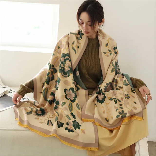 Thick Cashmere Warm Foulard Pashmina Shawl