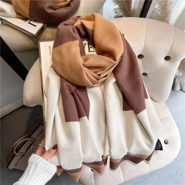 Thick Cashmere Warm Foulard Pashmina Shawl